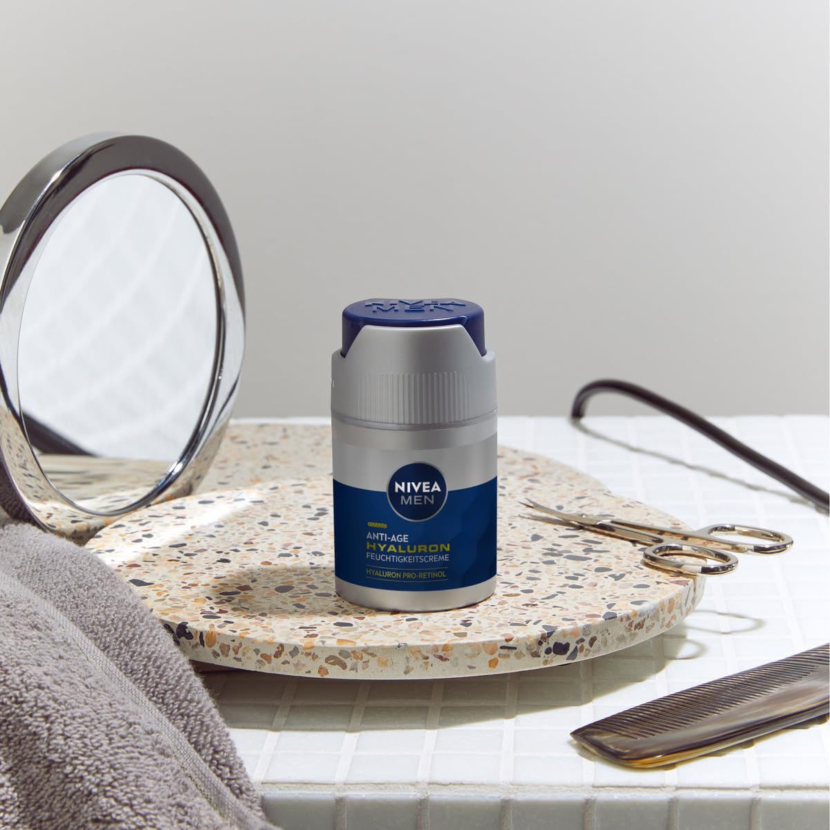 Nivea Men Anti-Aging-Creme ANTI-AGE HYALURON LSF 15, mit Pro-Retinol, LSF 15