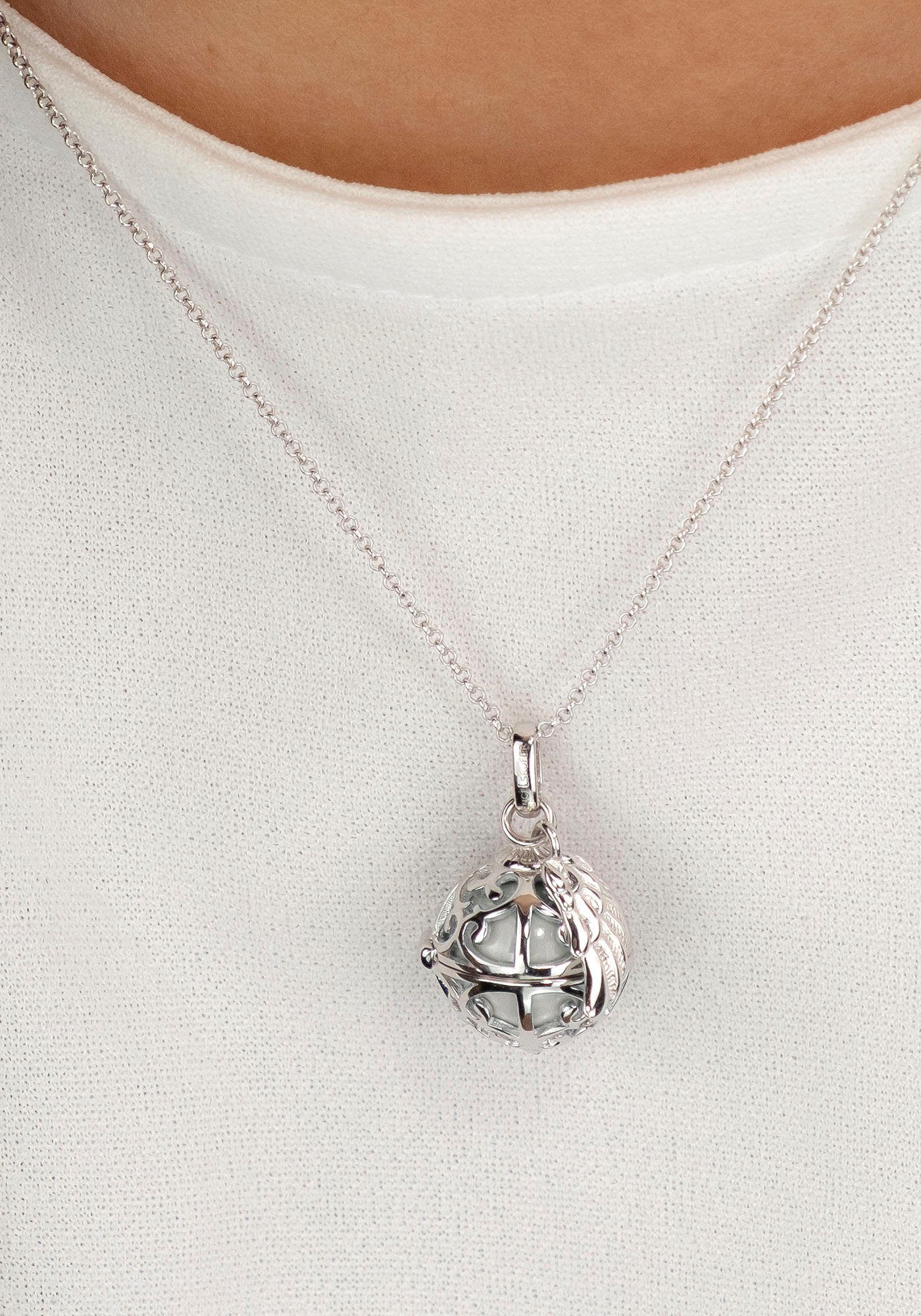 Engelsrufer Kette mit Anhänger Schmuck Geschenk Engelsrufer Relaunch mit Flügelanhänger (Set, inkl. Klangkugel)