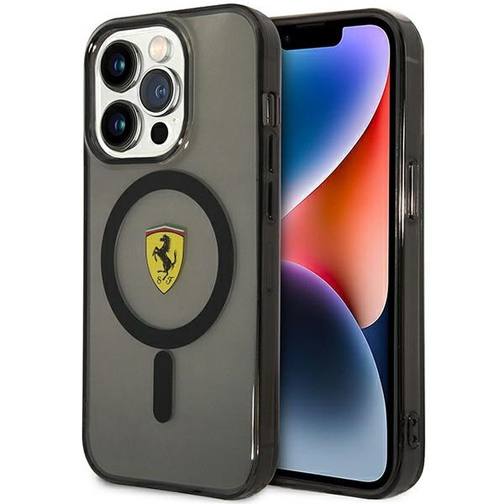 Ferrari Handyhülle Transparente MagSafe-Hülle 6,1 Zoll, Ferrari Lizenzprodukt, MagSafe-kompatibel, transparentes Design