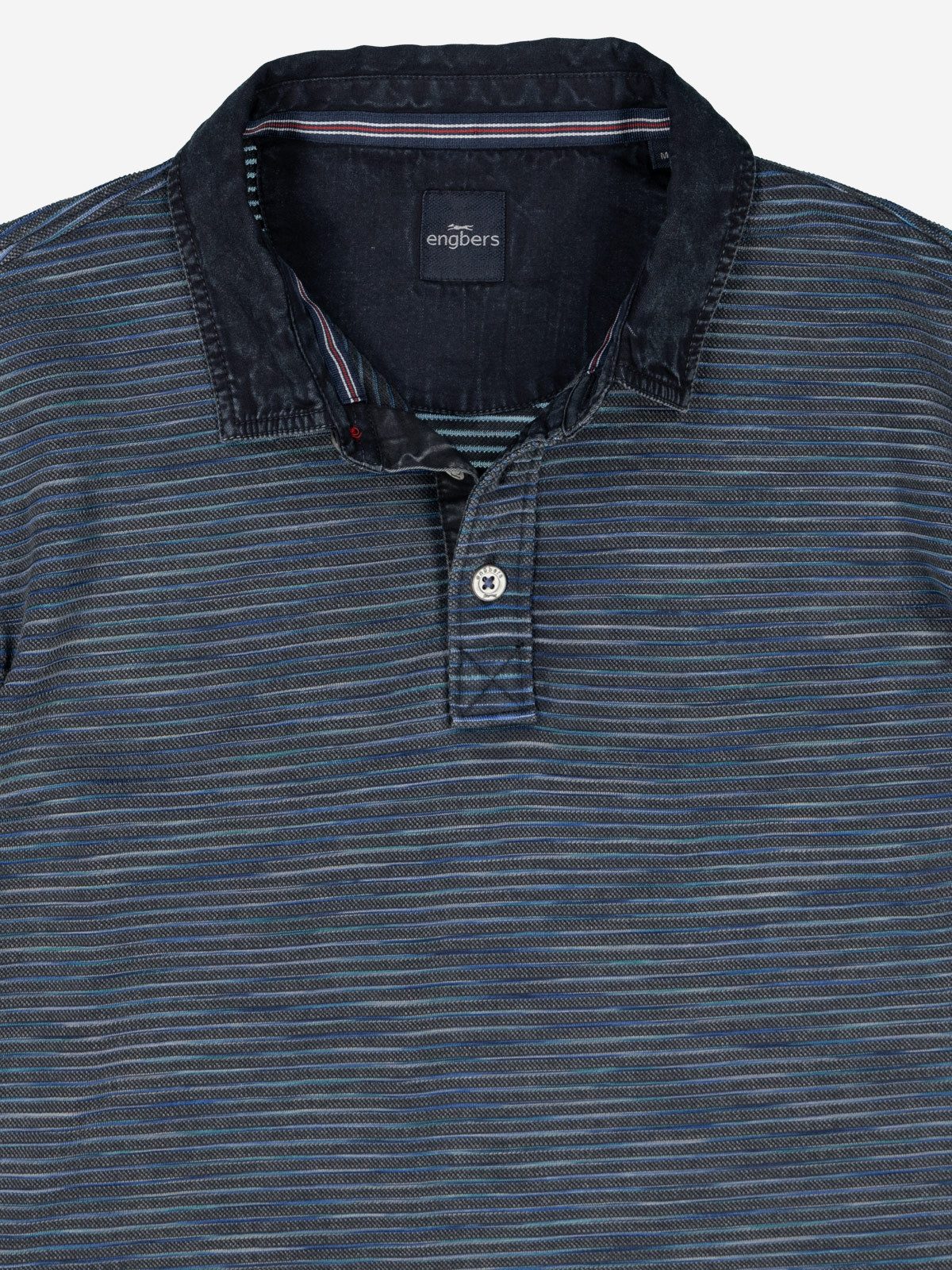 Engbers Langarm-Poloshirt Herren Polo-Shirt regular, Schwarz günstig online kaufen