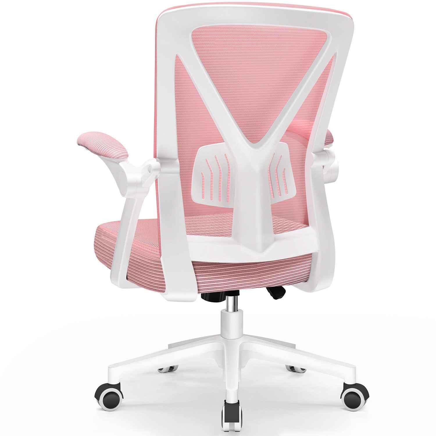 Adormii Bürostuhl Bürostuhl mit klappbaren Armlehnen,Ergonomischer Bürostuhl (Drehstuhl 360° mit Höhenverstellbarer Lendenwirbelstütze,Verstellbarer gepolsterten Armlehnen,Wippfunktion bis 125°,geräuscharmen Rollen,Höhenverstellbar), Atmungsaktiver Netzbezug, Hochwertiger Schaumstoff,Bis 150 kg