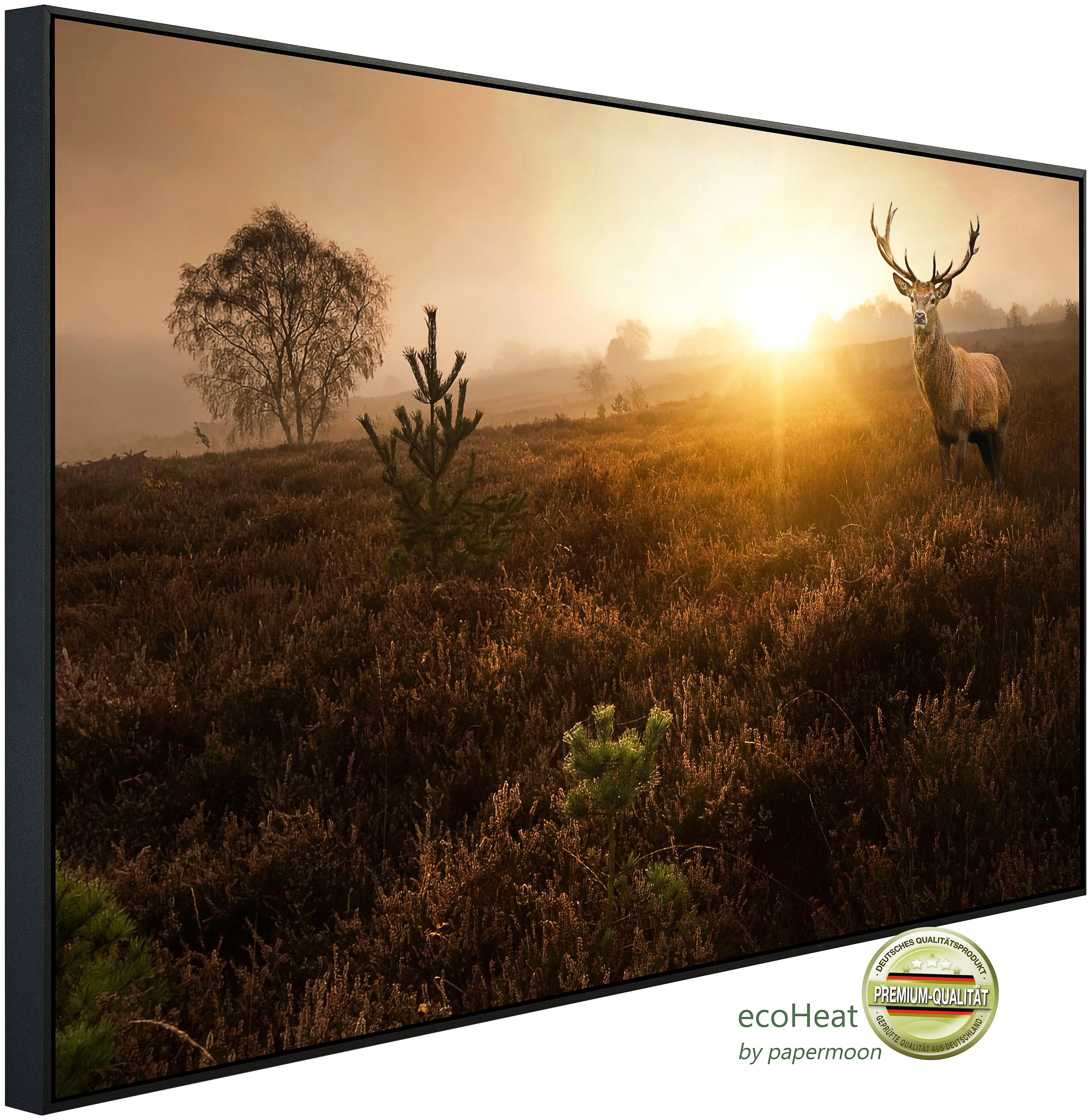 Papermoon Infrarotheizung Hirsch in Landschaft, sehr angenehme Strahlungswärme