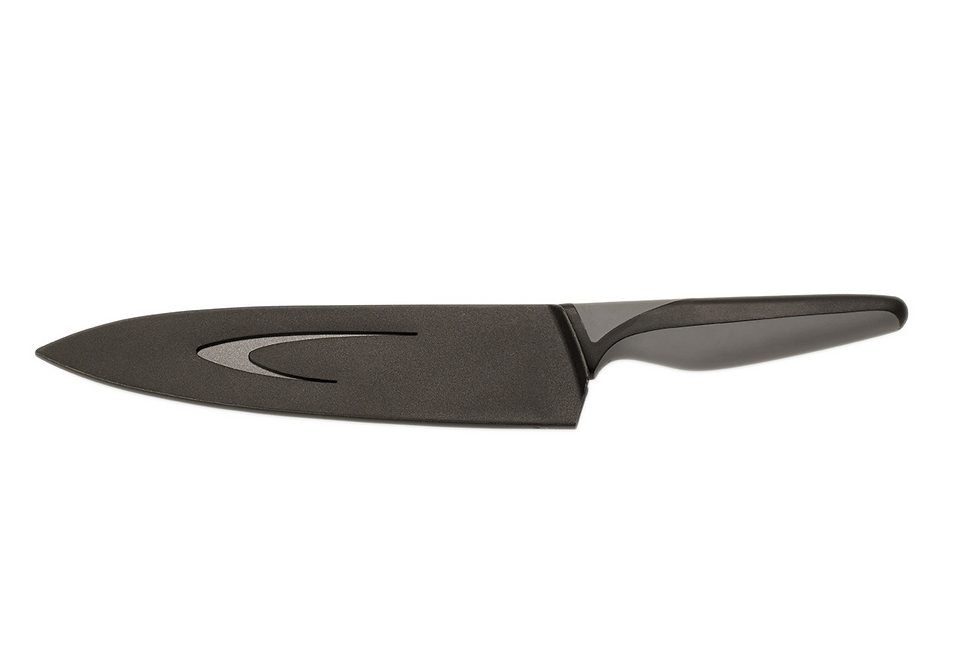 ECHTWERK Kochmesser BlackSteel, Küchenmesser, Edelstahl, hohe Schneidfestigkeit, Klingenlänge 20 cm
