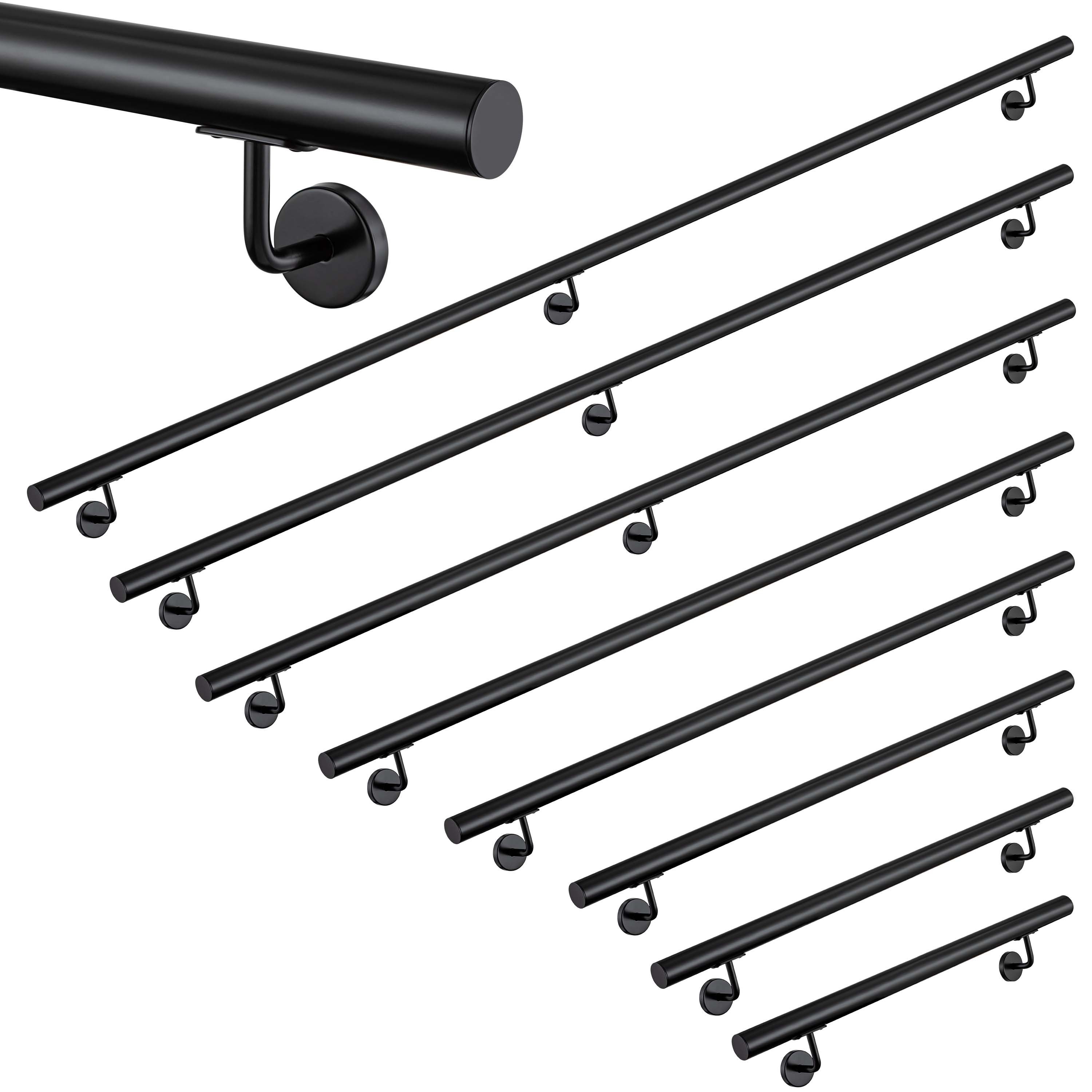 duschspa Treppengeländer Wandhandlauf Edelstahl Treppengeländer 80–240cm Handlauf Innen & Außen, 80 cm Länge, ist rostfrei