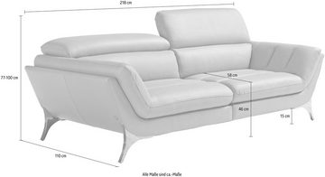 Egoitaliano 2,5-Sitzer Sueli, Bezug Leder, inklusive Kopfteilverstellung
