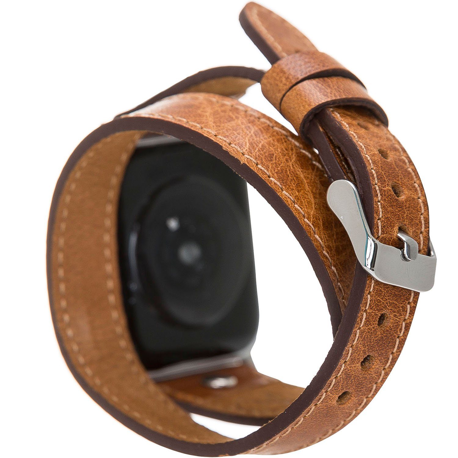 Venta Leather Uhrenarmband »Apple Watch Twist Leder Wechsel-Armband  (IW035C2)« (Uhrenarmband Inkl. Anschluss-Set für die Apple Watch in  38/40mm, bestehend aus silberfarbiger Dornschließe und silberfarbigen  Connectoren), kompatibel mit Apple Watch ...