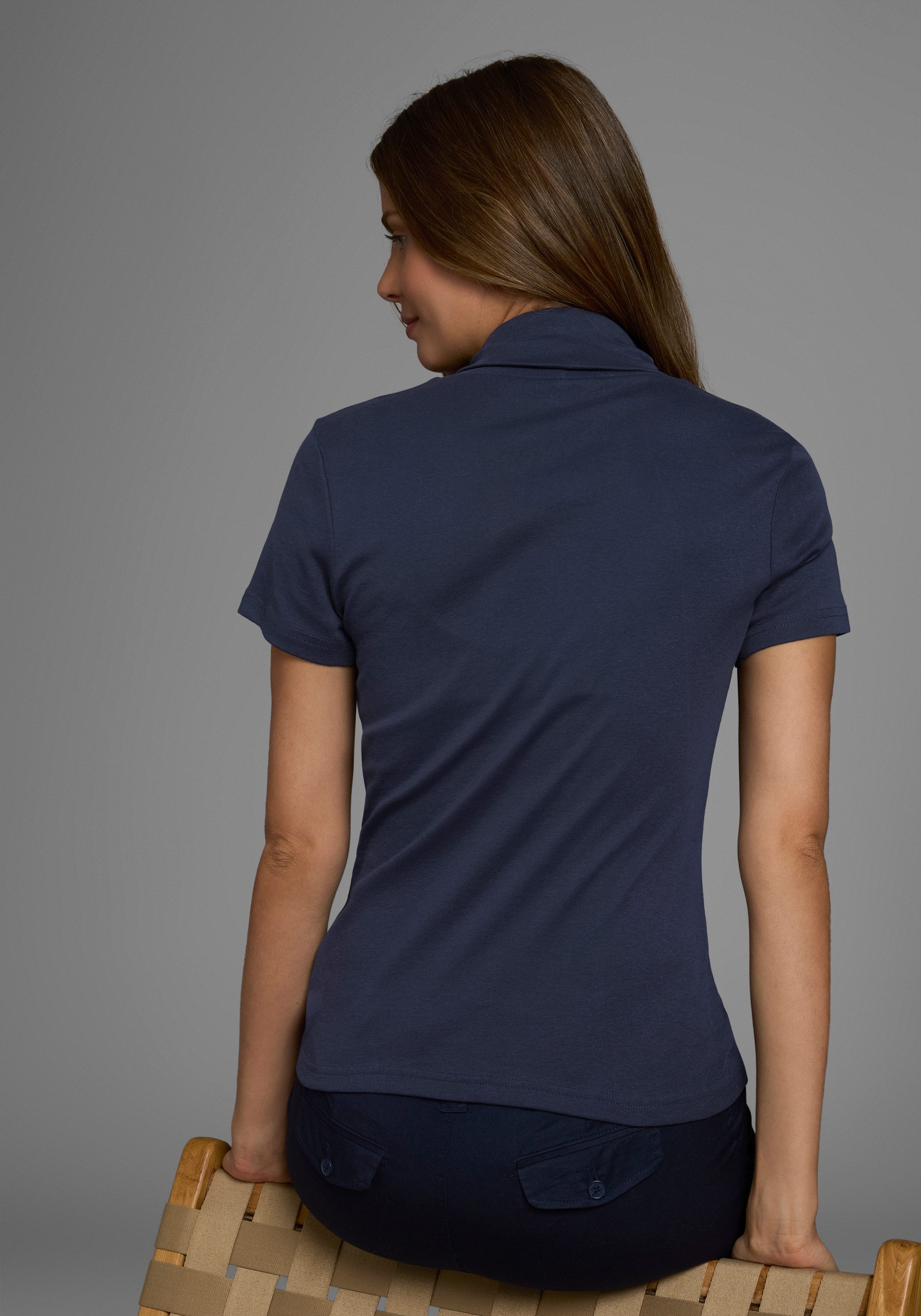 Flashlights Rollkragenshirt figurbetont, Basic-Stil, Rollkragen, aus 100% Baumwolle, elastisch