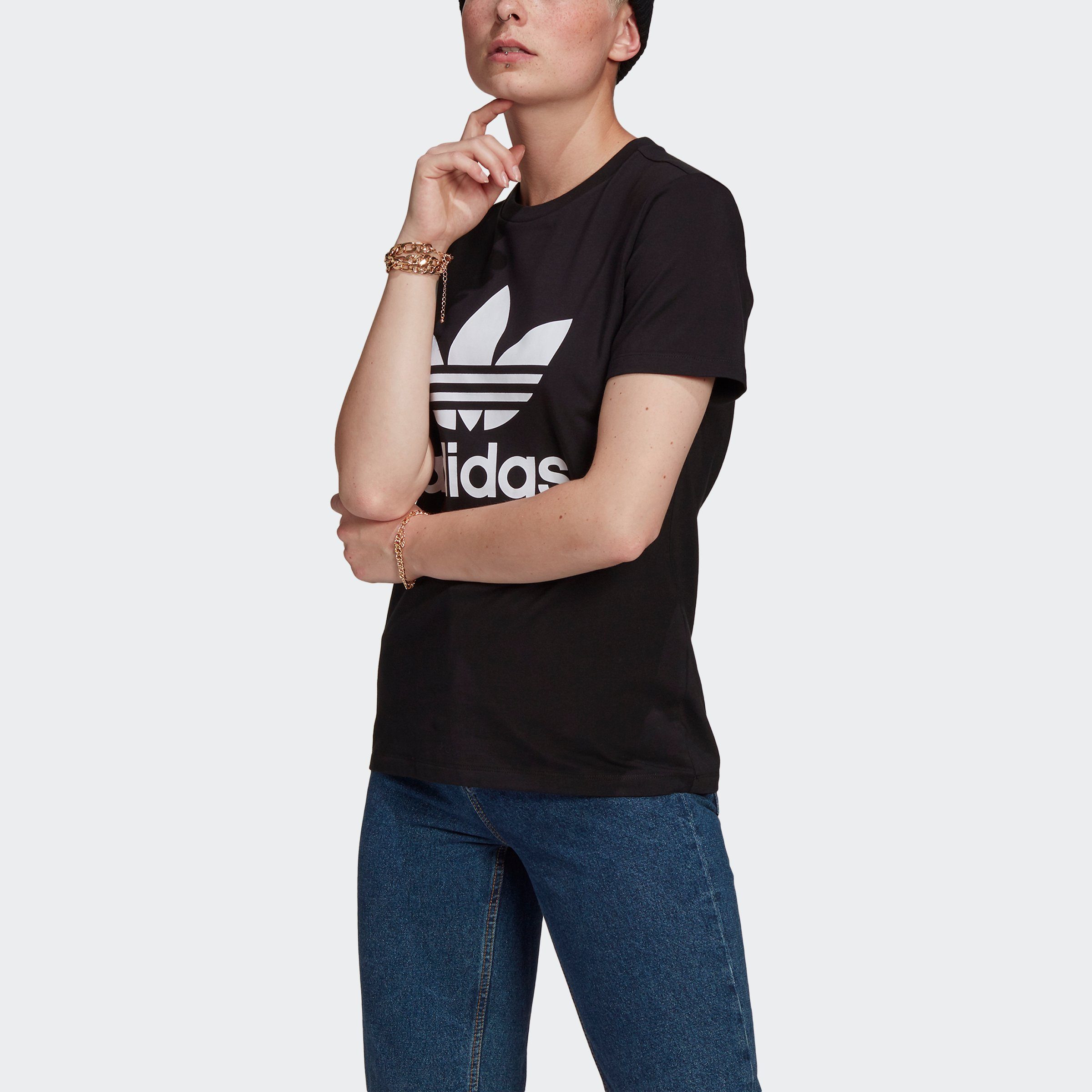 adidas Originals CLASSICS TREFOIL BLACK ADICOLOR T-Shirt
