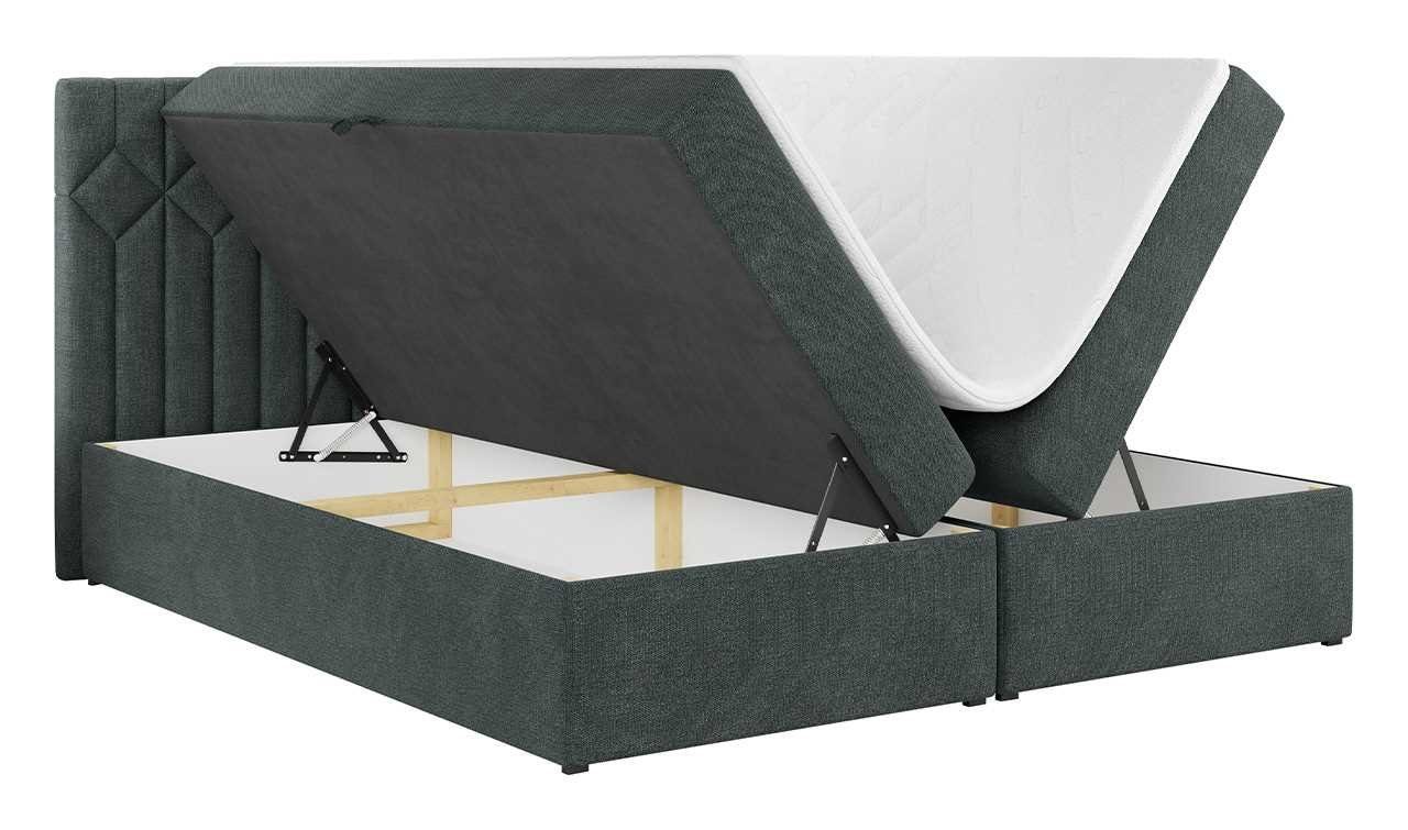 MKS MÖBEL Boxspringbett STELLE 5, für Schlafzimmer, Doppelbett Kopfstütze, Multipocket-Matratze mit