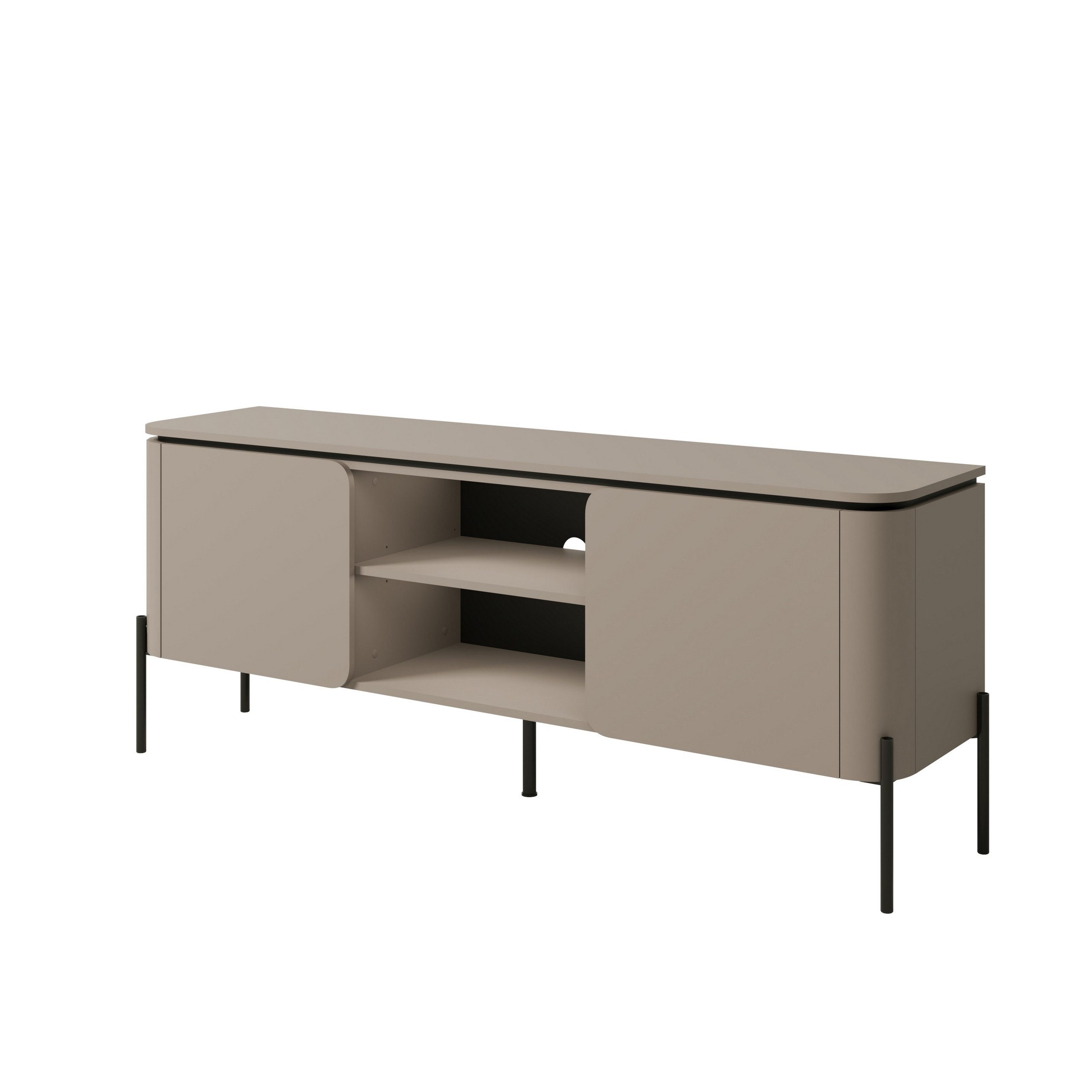 Masseno Lowboard BELVIO 162,8 cm TV-Schrank mit 2 Türen Beige