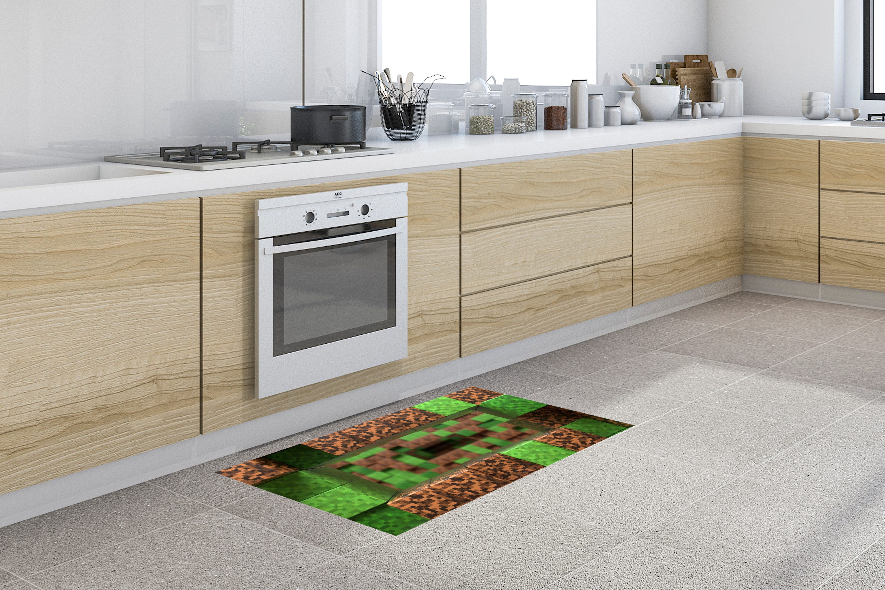 MuchoWow Küchenläufer Spiele - Blöcke - Spiele - Kinder, aus Kunststoff, Küchenteppich, Läufer für Küche, Rutschfest, Küchendeko, 120x50 cm