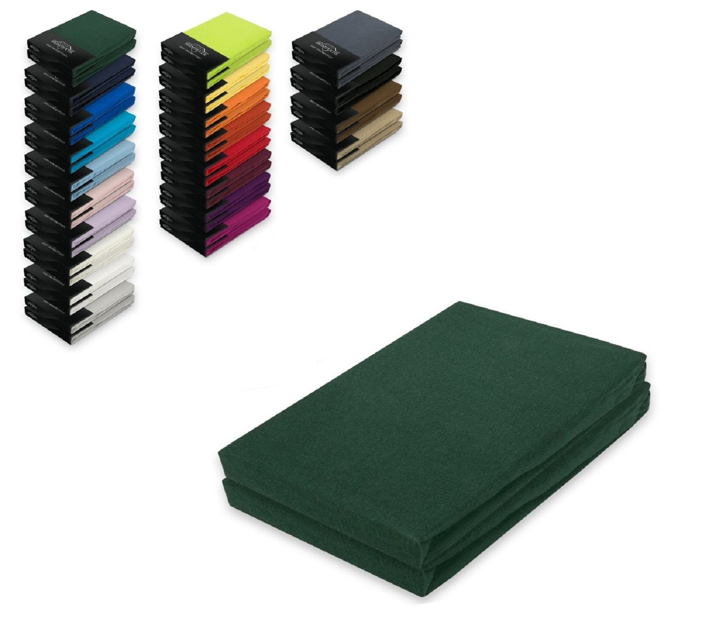 EXKLUSIV HEIMTEXTIL Spannbettlaken Jersey Spannbettlaken Doppelpack Rundumgummizug, Jersey, Gummizug: rundum
