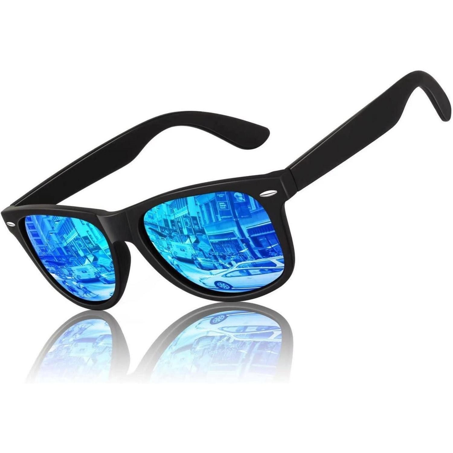 LuxusKollektion Retrosonnenbrille Sonnenbrille Polarisiert 1 Schwarz Rahmen Eisblau Verspiegelte Linse (1-St)