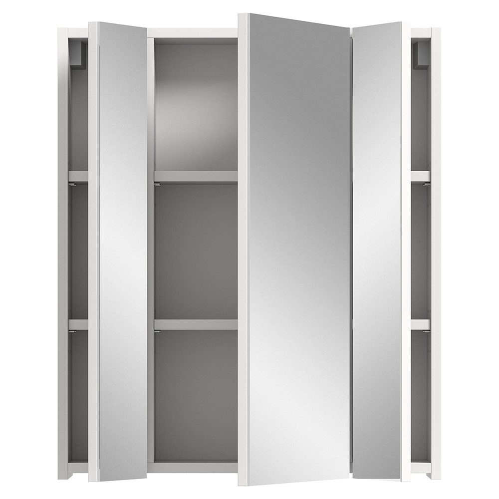 Lomadox Spiegelschrank IGGESUND-158 60 cm breit in weiß, 3 Türen mit 3D-Funktion