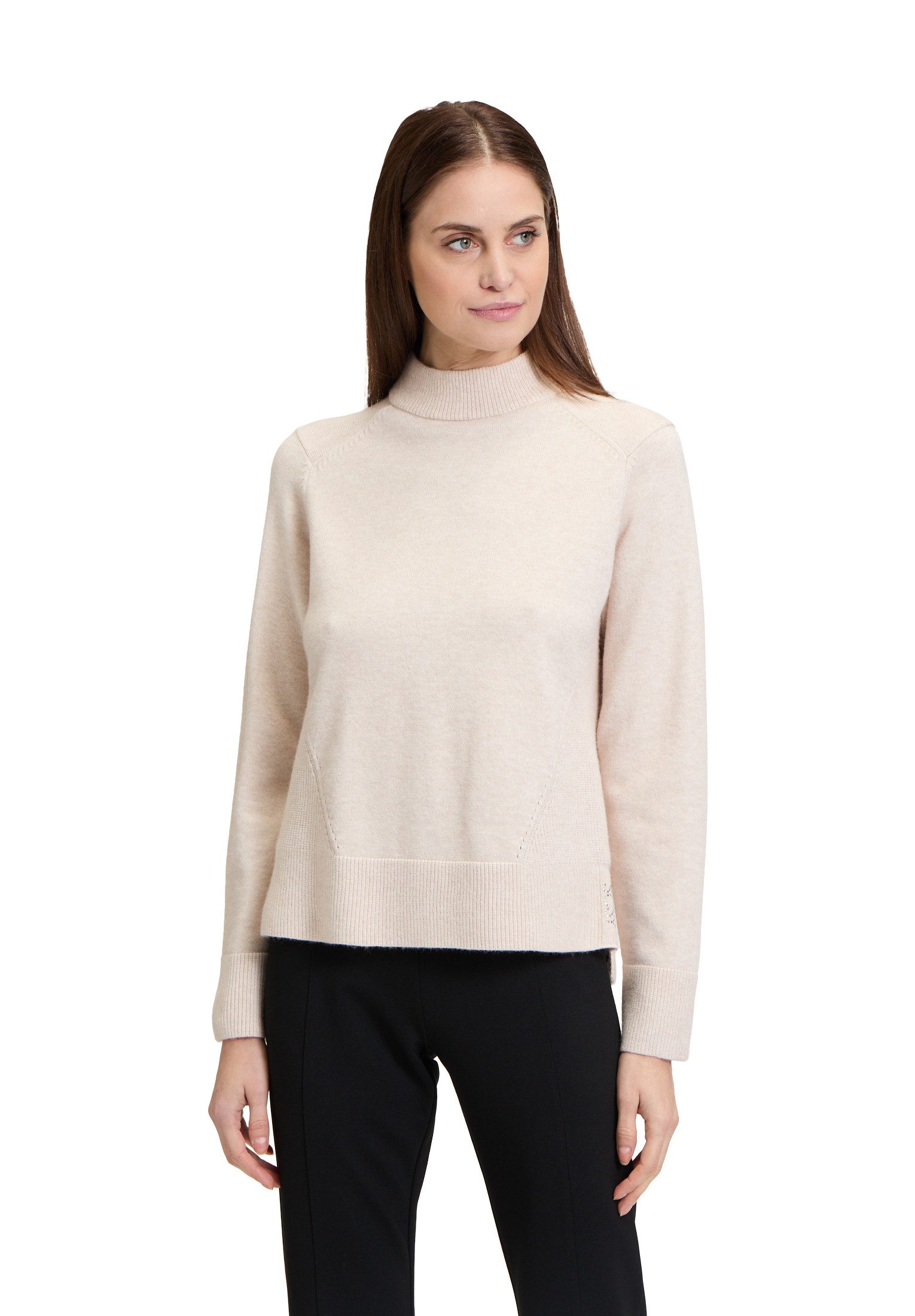 Betty Barclay Strickpullover Damen mit Rippenstruktur (1-tlg) Strass