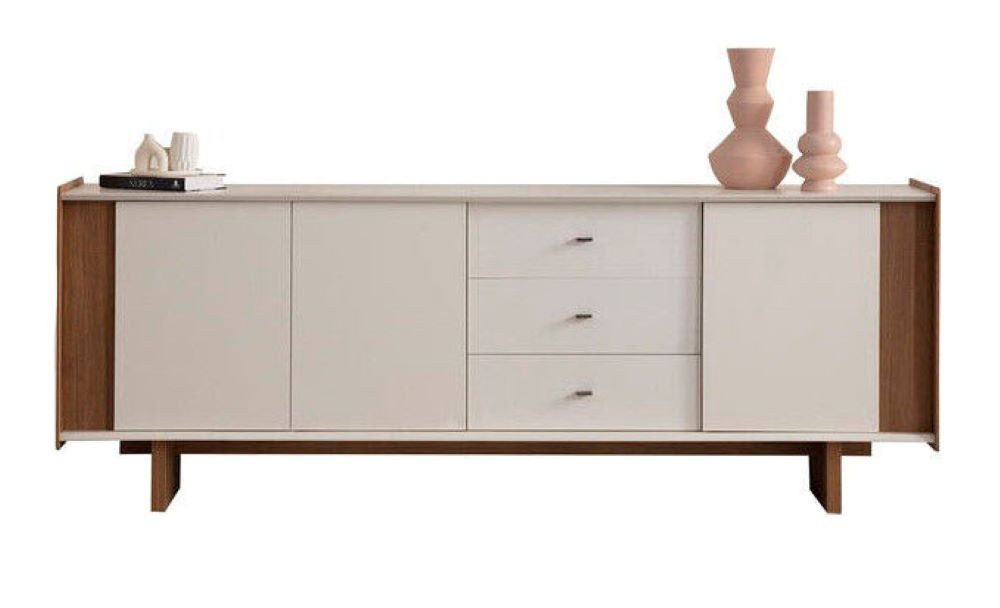 JVmoebel Anrichte Exklusive Weiß-Braune Küchenanrichte Moderne Küchen Konsole Holz Möbel (1 St., Anrichte), Made in Europa