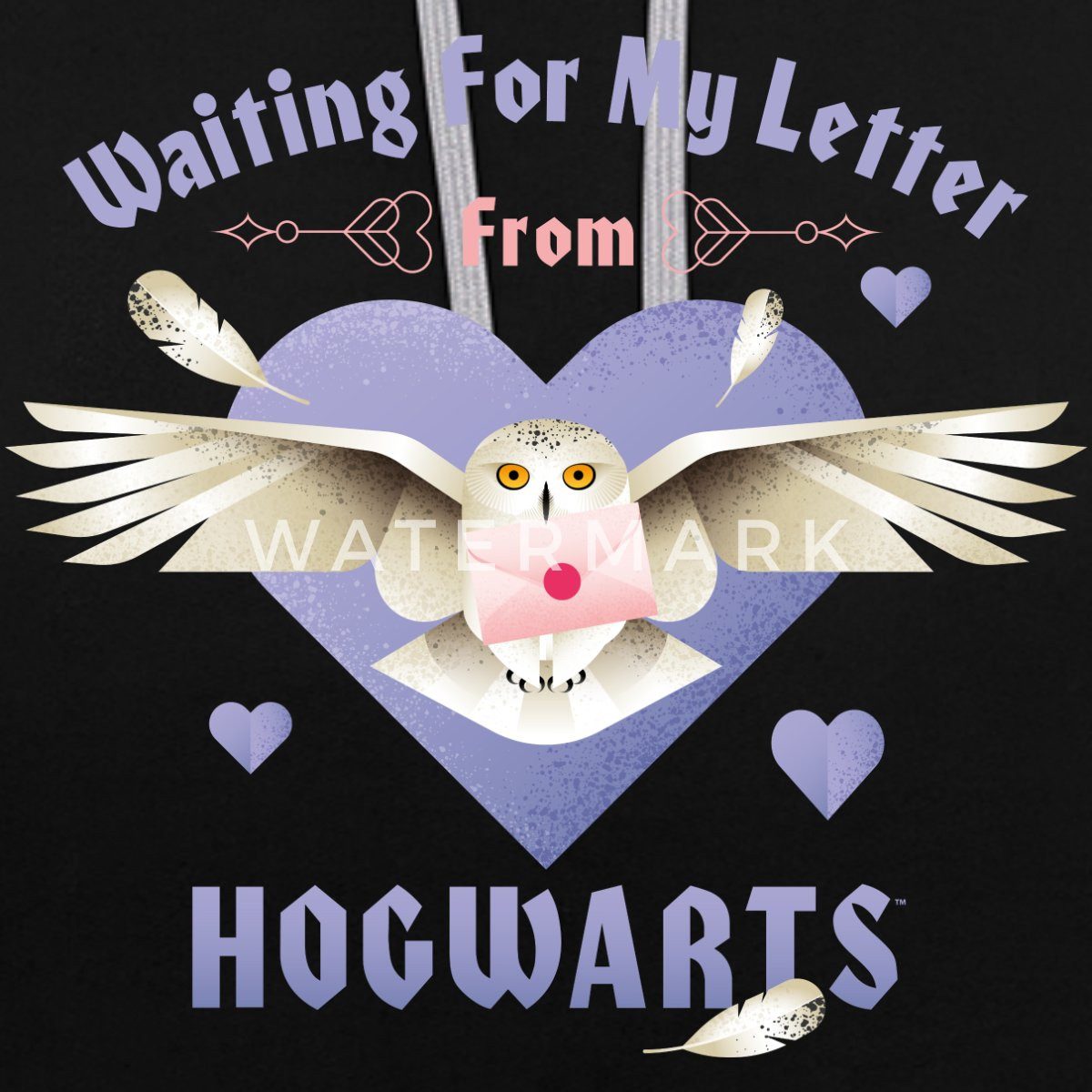 Spreadshirt Hoodie Harry Potter Hedwig Spruch Brief Aus Hogwarts Unisex Kontrast Hoodie (1-tlg)