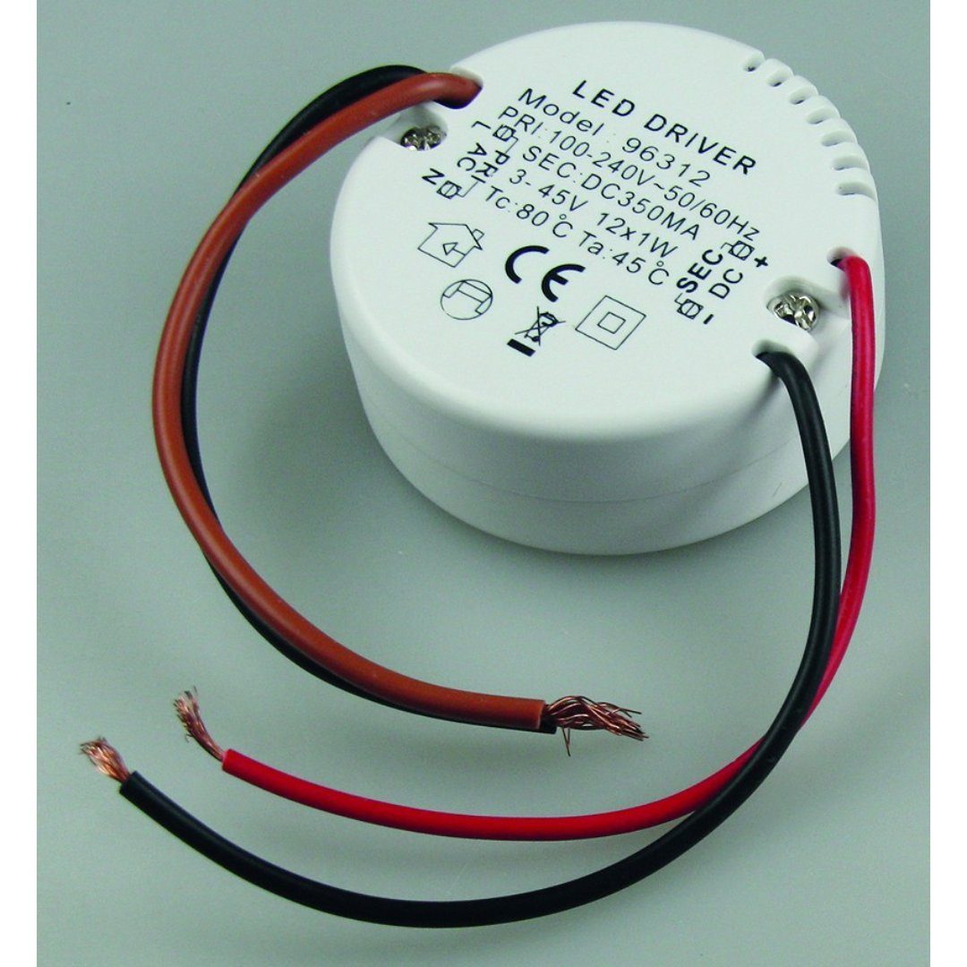 LED-Trafo 3-45V, rund, 350mA Trafo
