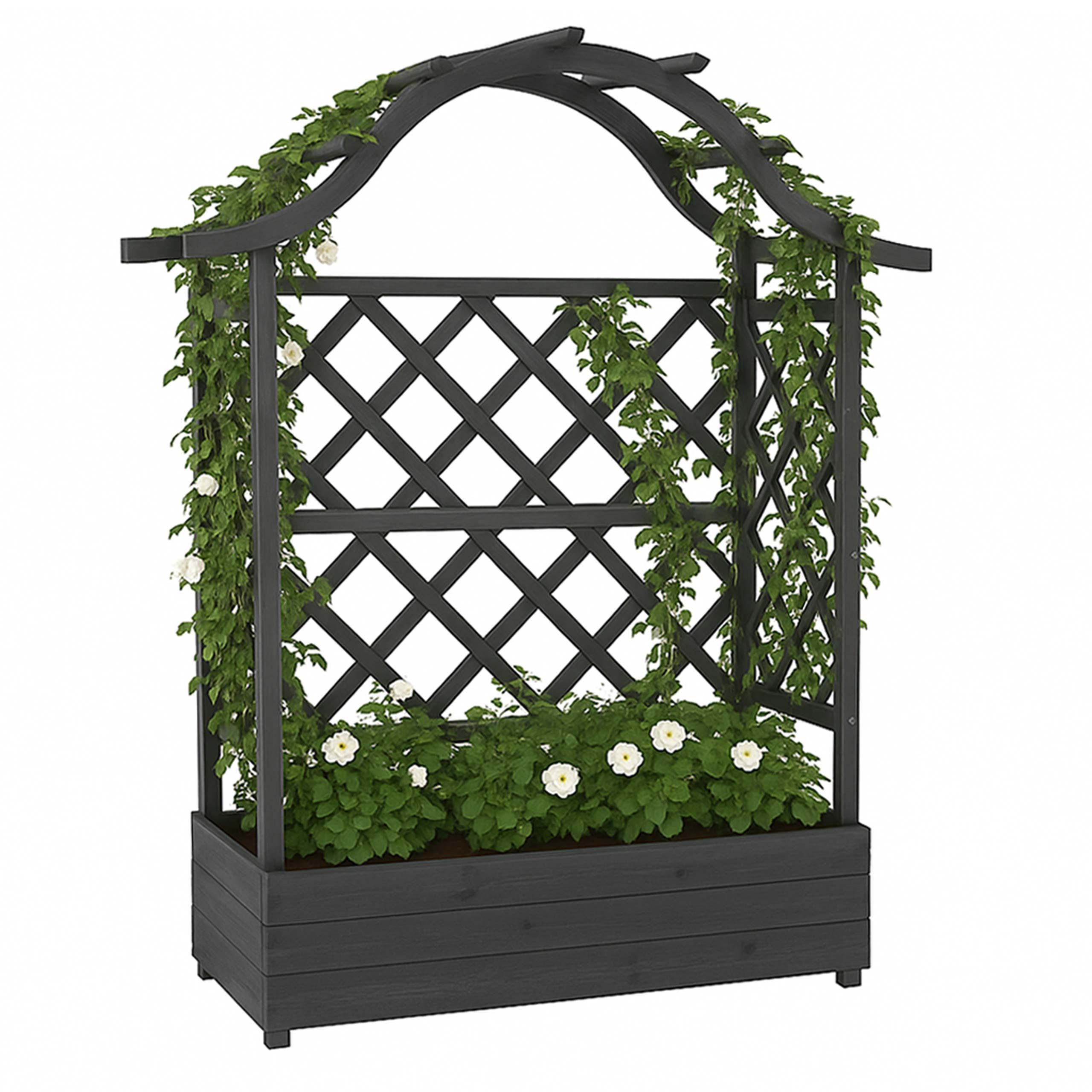 PROREGAL® Hochbeet 138x110x44cm Pflanz-/Blumenkasten Pflanzkübel Rankgitter Spalier