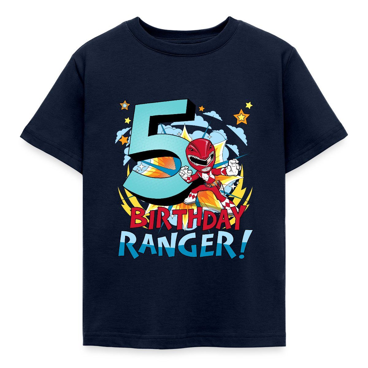 T-Shirt Power Rangers Geburtstag 5. Jahre Kinder T-Shirt