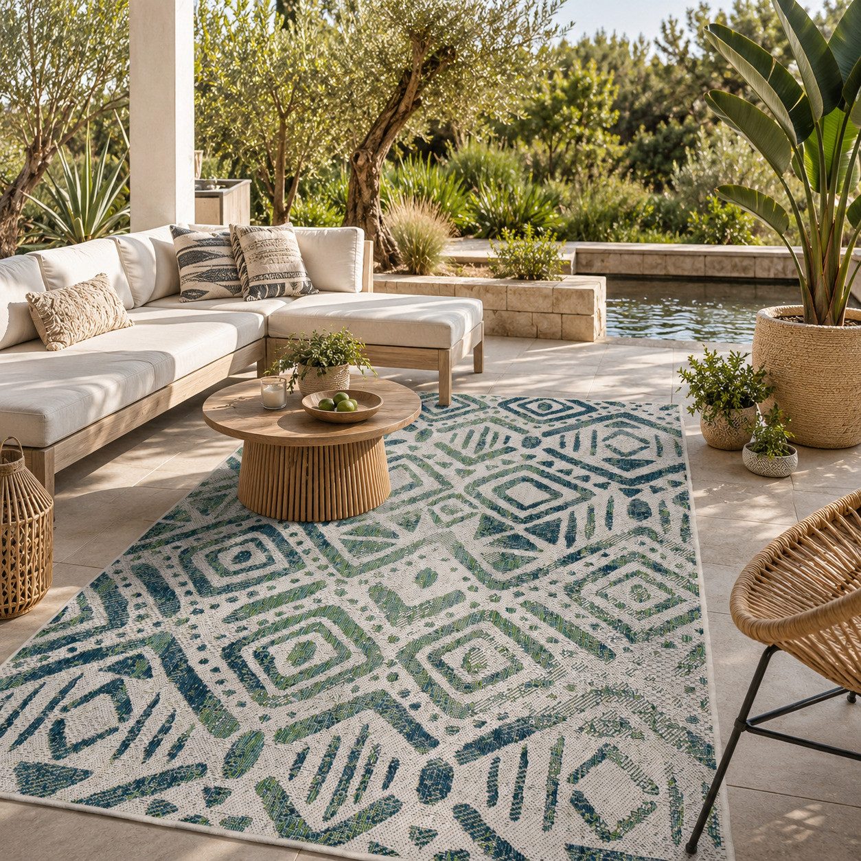 Pergamon Outdoorteppich In- und Outdoor Teppich Carpetto Vintage, Rechteckig, Höhe: 6 mm