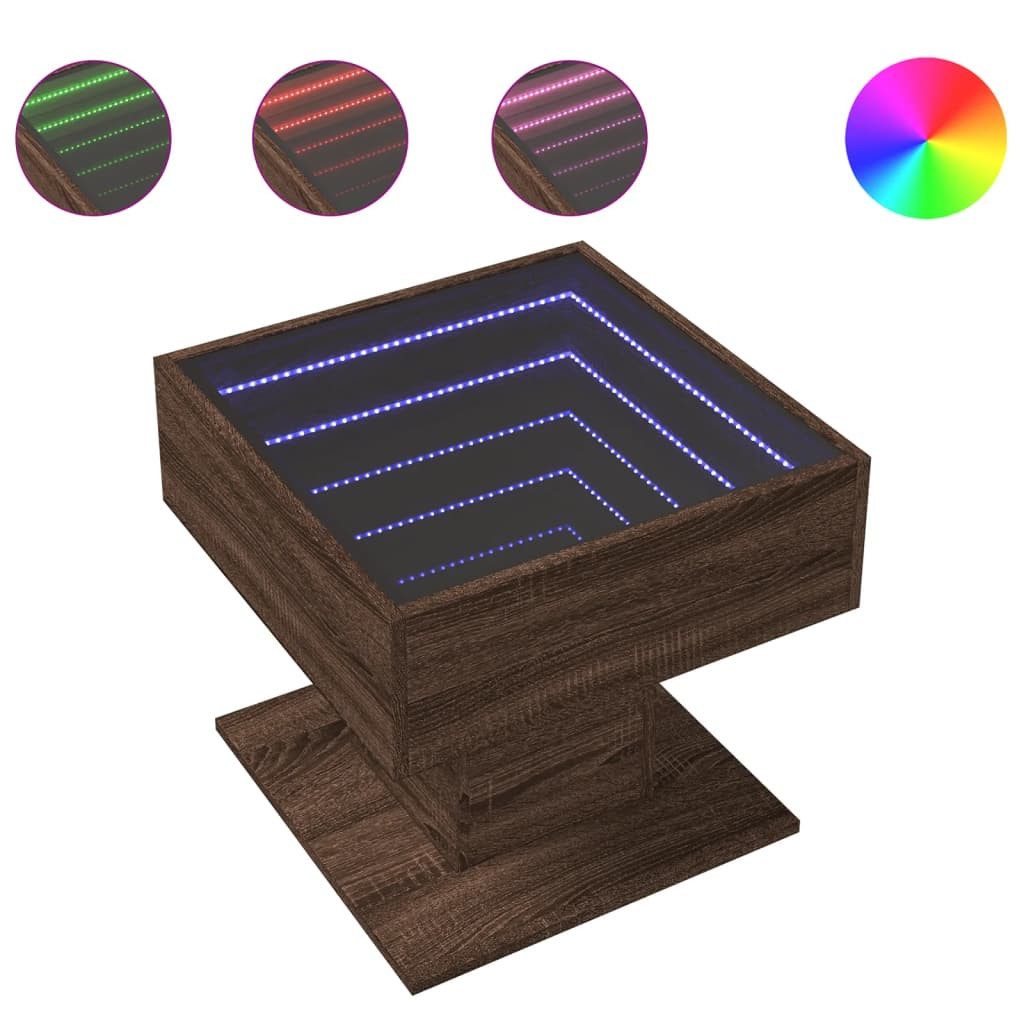 vidaXL Couchtisch LED-Couchtisch Braun Eichen-Optik 50x50x45 günstig online kaufen