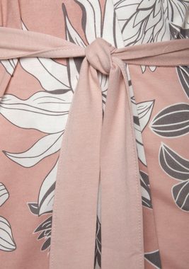 LASCANA Kimono, Kurzform, Single-Jersey, Kimono-Kragen, Gürtel, mit floralem Druck