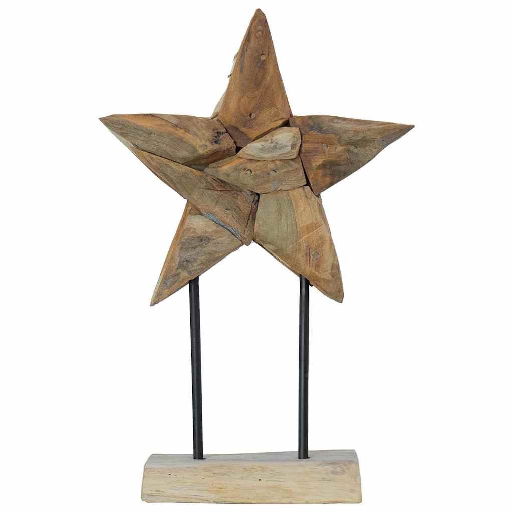 vidaXL Christbaumschmuck Weihnachtsstern Braun 30 x 5 x 45 cm Massivholz (1-tlg)