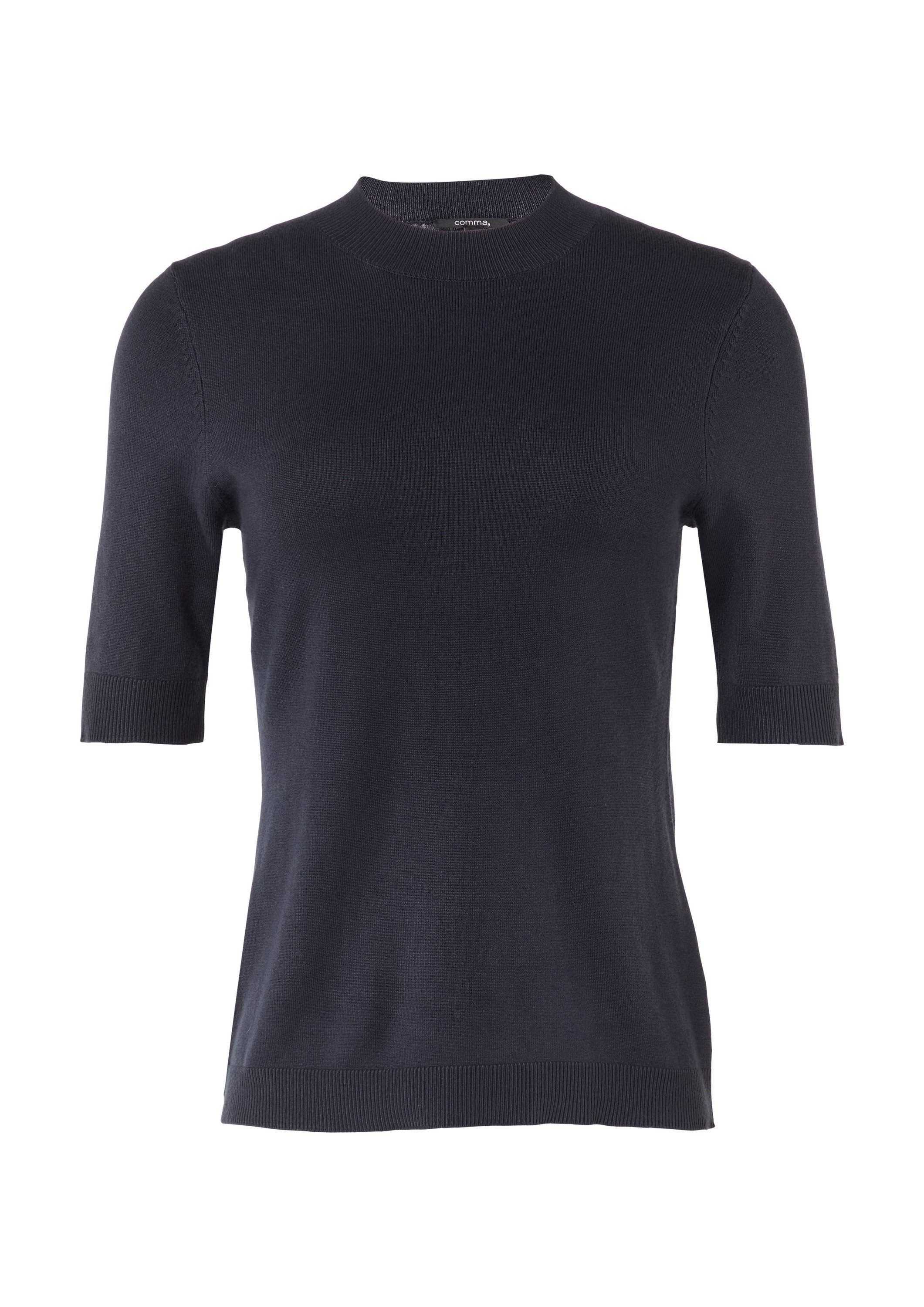 comma Kurzarmshirt Strickpullover Feinstrickpullover aus Viskosemix günstig online kaufen