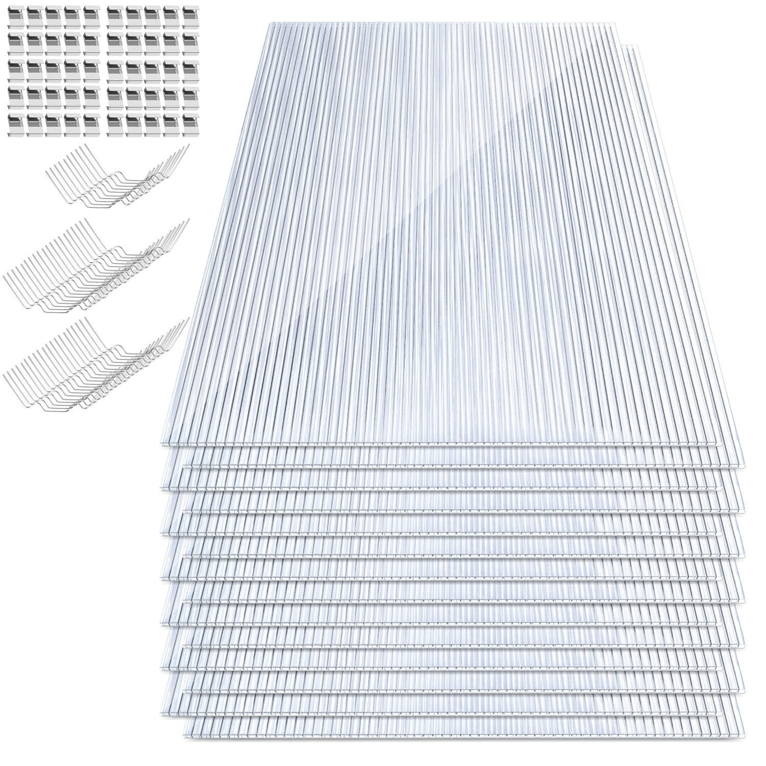 Clanmacy Doppelstegplatte Gewächshausplatten 28 Stk.Doppelstegplatte Hohlkammerplatte,4mm Stärke, 4,00 mm