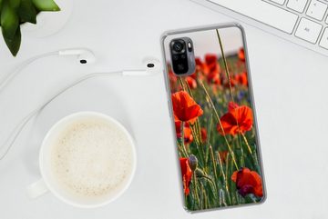 MuchoWow Handyhülle Blumen - Mohnblumen - Natur - Rot, Phone Case, Handyhülle Xiaomi Redmi Note 10, Silikon, Schutzhülle
