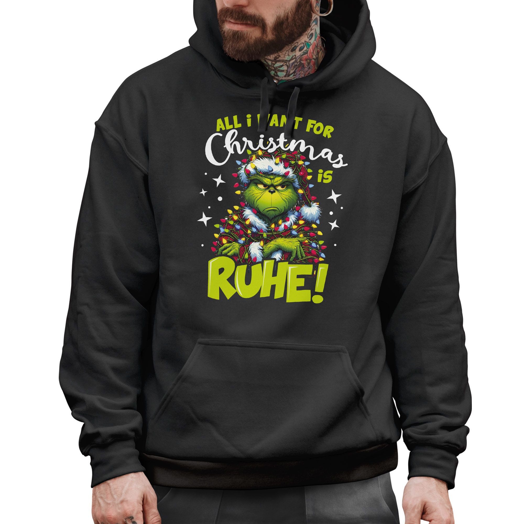 MoonWorks Hoodie Hoodie Herren Weihnachten Ruhe Grinch Spruch Lustig Kapuze günstig online kaufen