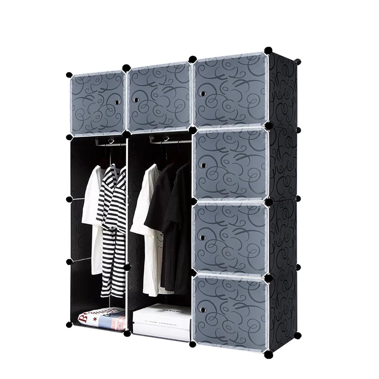 FIVMEN Kleiderschrank DIY Regalsystem Platzsparendes Steckregalsystem