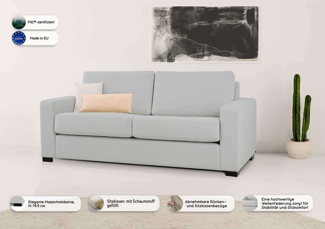 OTTO home 2-Sitzer Branwell, Breite 175 cm, Struktur fein, mit Wellenunterfederung