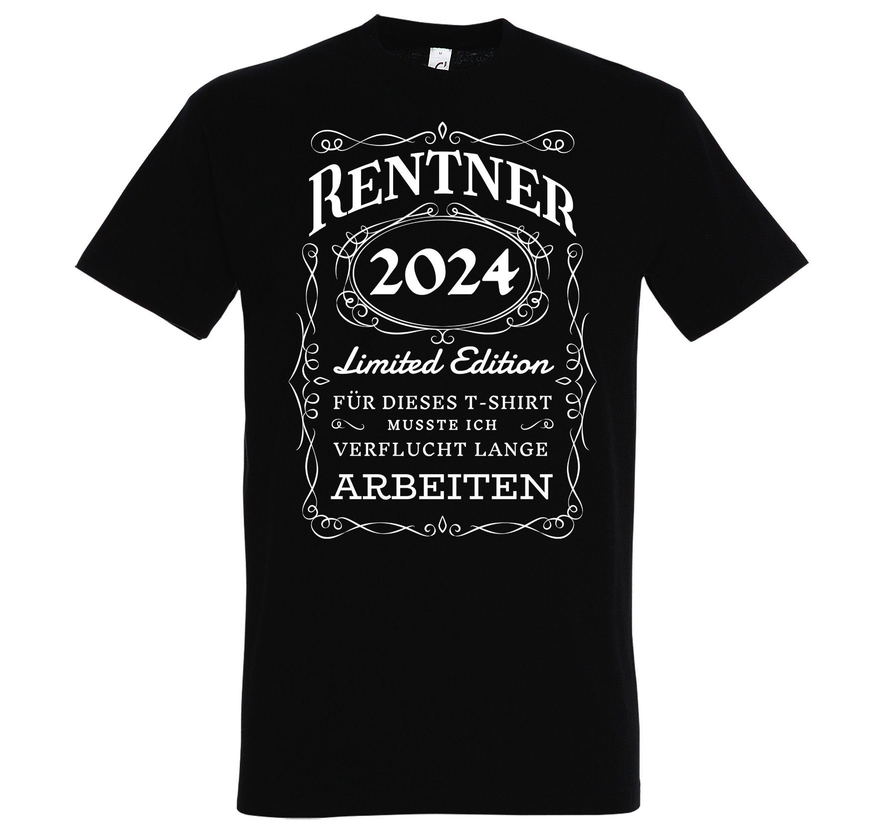 Youth Designz T-Shirt RENTNER 2024 Herren T-Shirt Rente Geschenk mit lustigem Spruch zum Ruhestand Schwarz