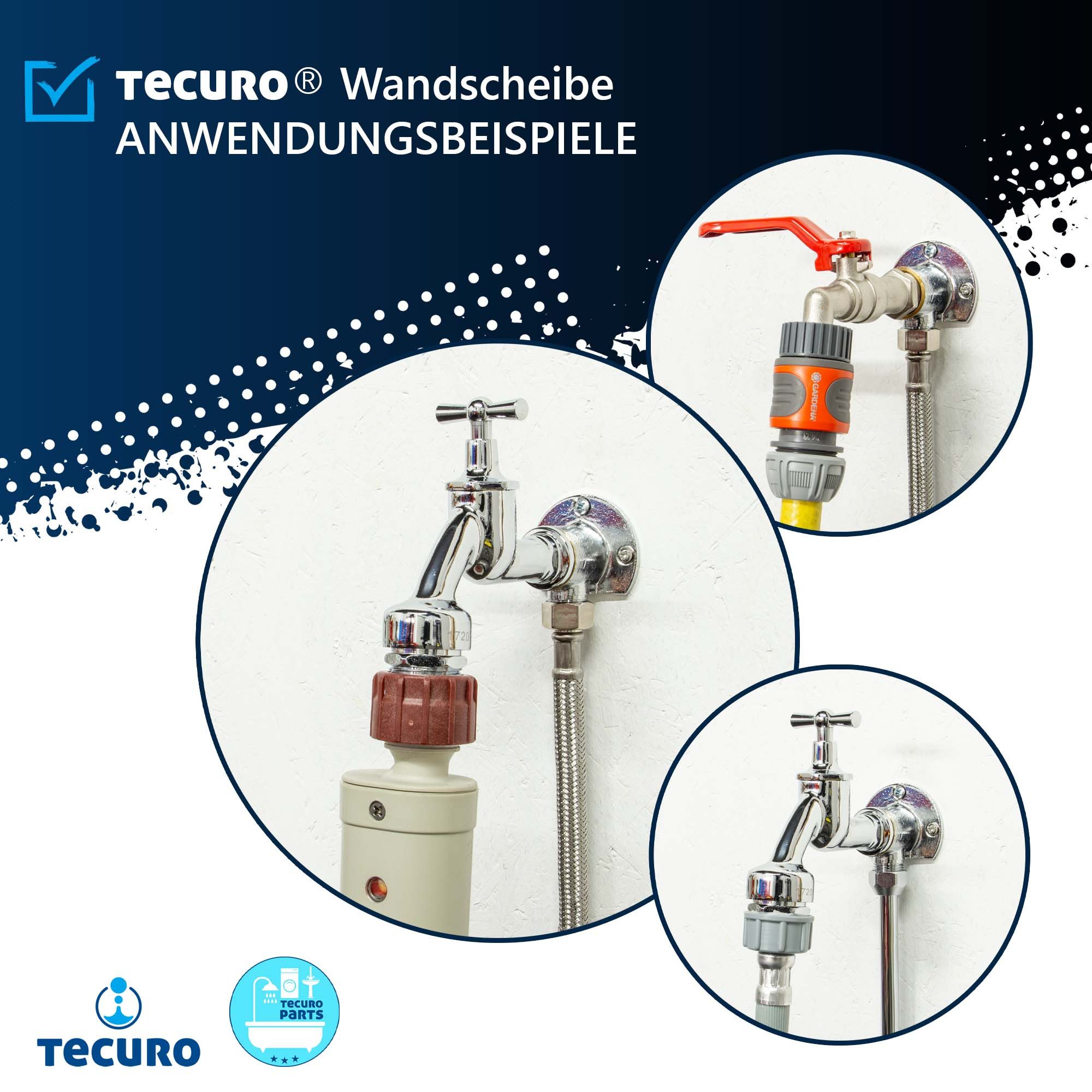 tecuro Gewindefitting Wandscheibe mit Innengewinde Rp 1/2 Zoll x 1/2 Zoll mit Ø 12 mm