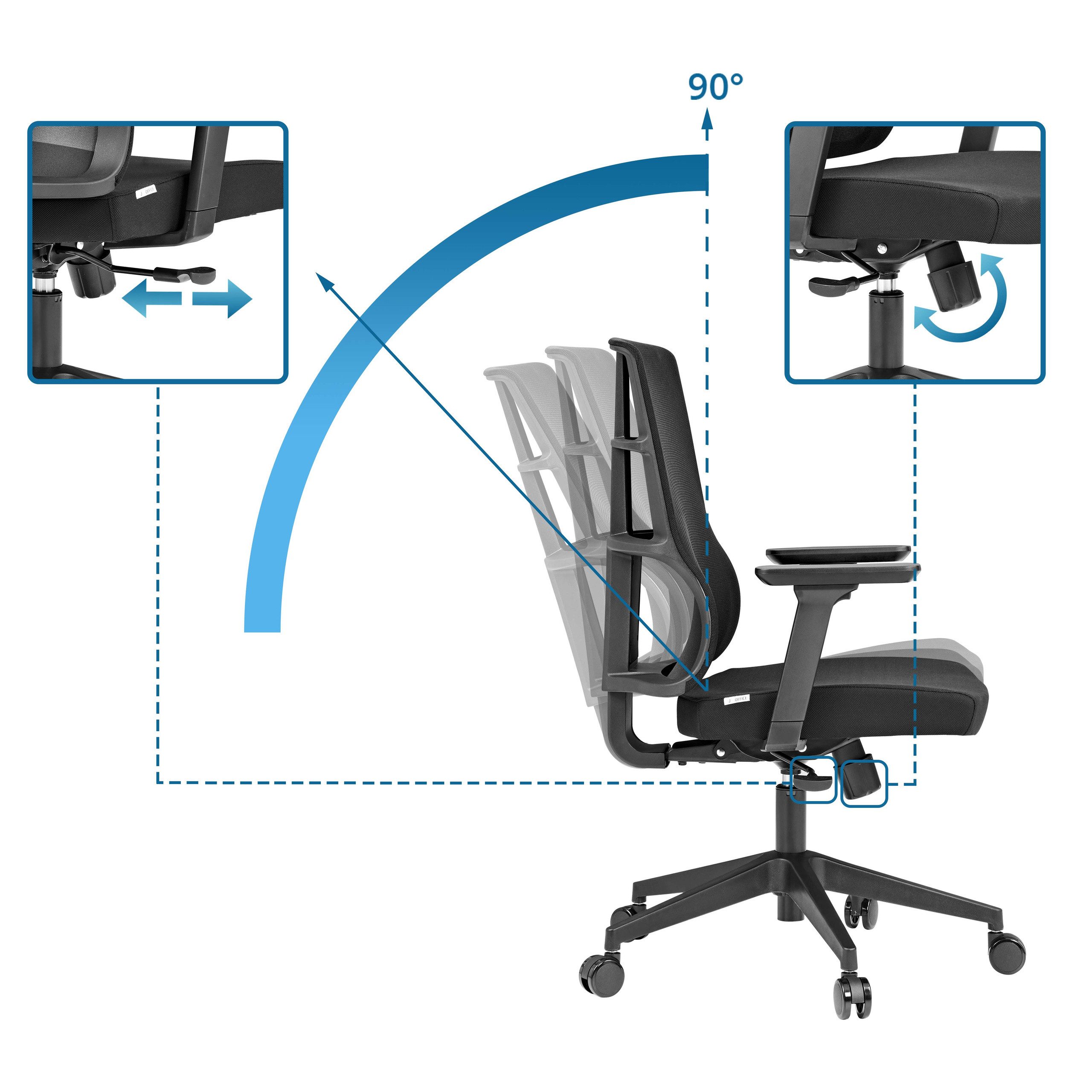 hjh OFFICE Drehstuhl Profi Bürostuhl Spinio Stoff / Netzstoff (1 St), Ergonomischer Chefsessel, Schreibtischstuhl höhenverstellbar