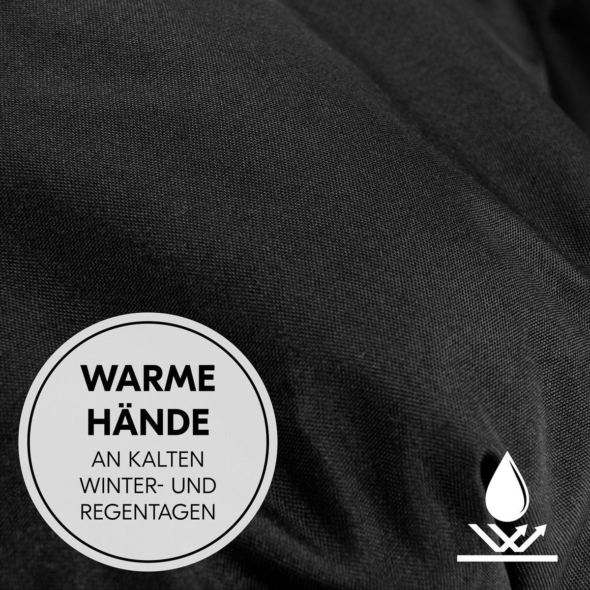 Hauck Kinderwagen-Handwärmer Black, Handwärmer für Kinderwagen & Buggy Handmuff mit Handy Tasche