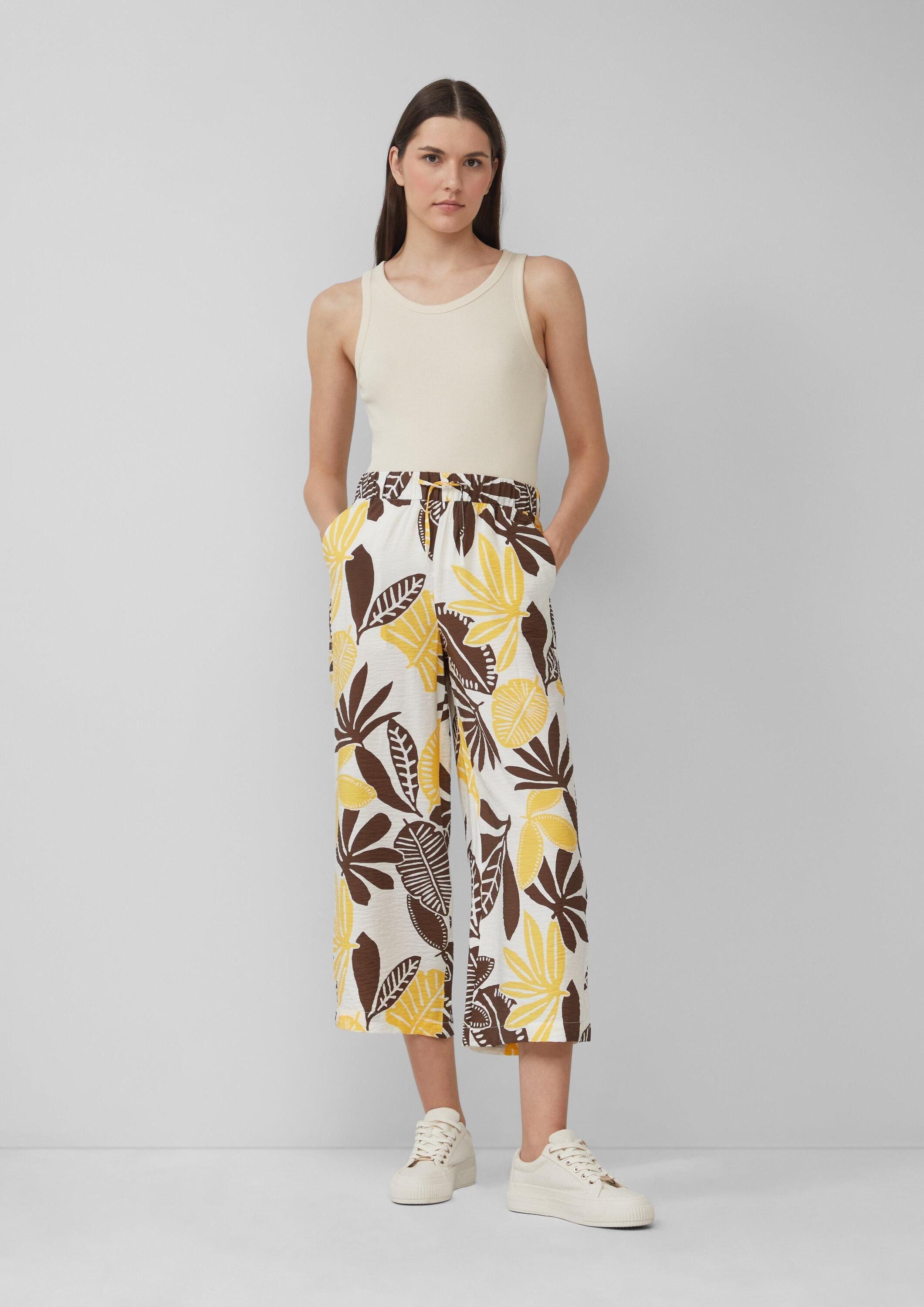 s.Oliver Chinos Hose Strukturierte Culotte aus Viskosemix mit Elastikbund günstig online kaufen