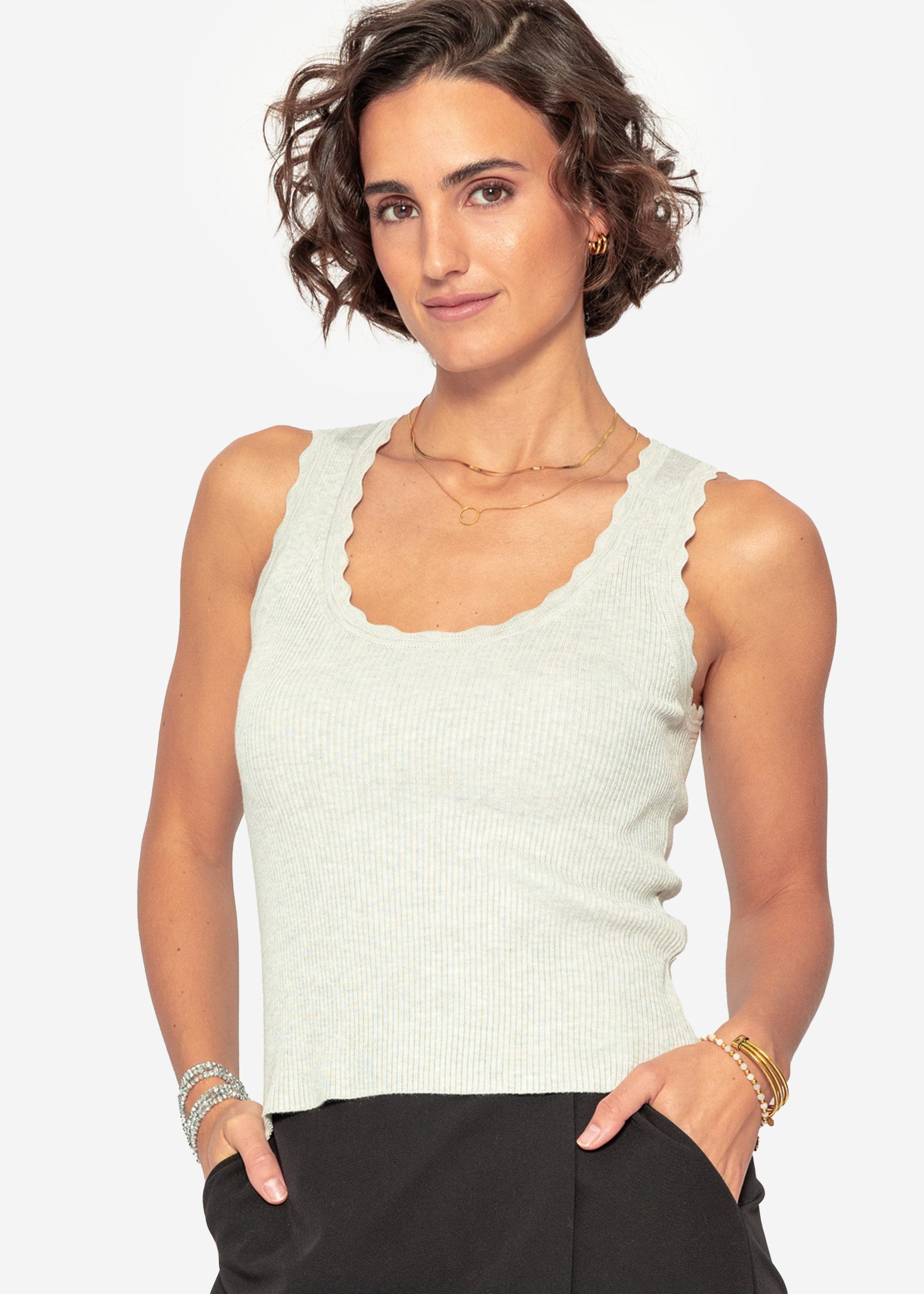 SASSYCLASSY T-Shirt Figurbetontes Strick-Top Damen mit günstig online kaufen