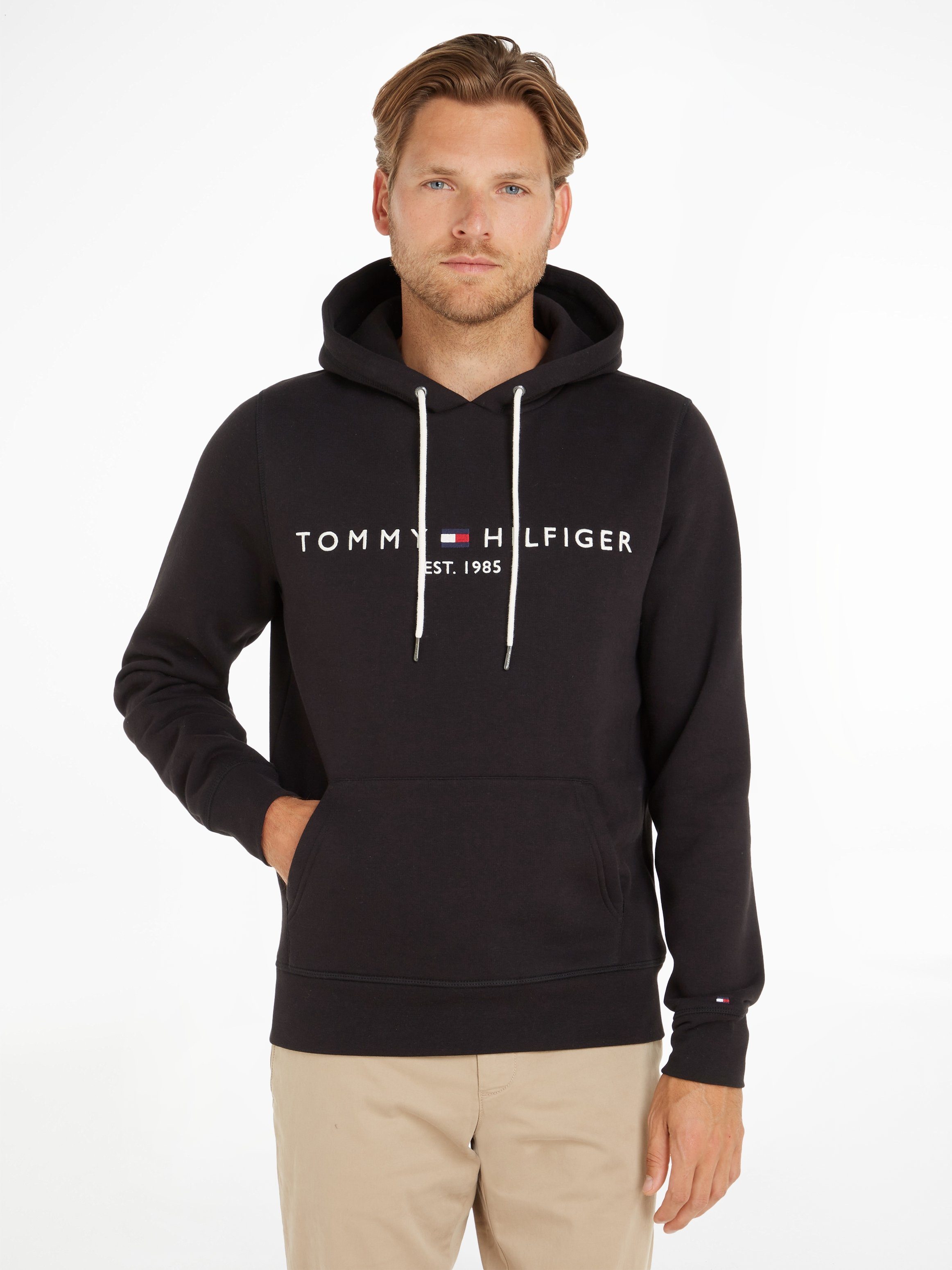 HOODY LOGO Kapuzensweatshirt black Hilfiger Tommy TOMMY jet