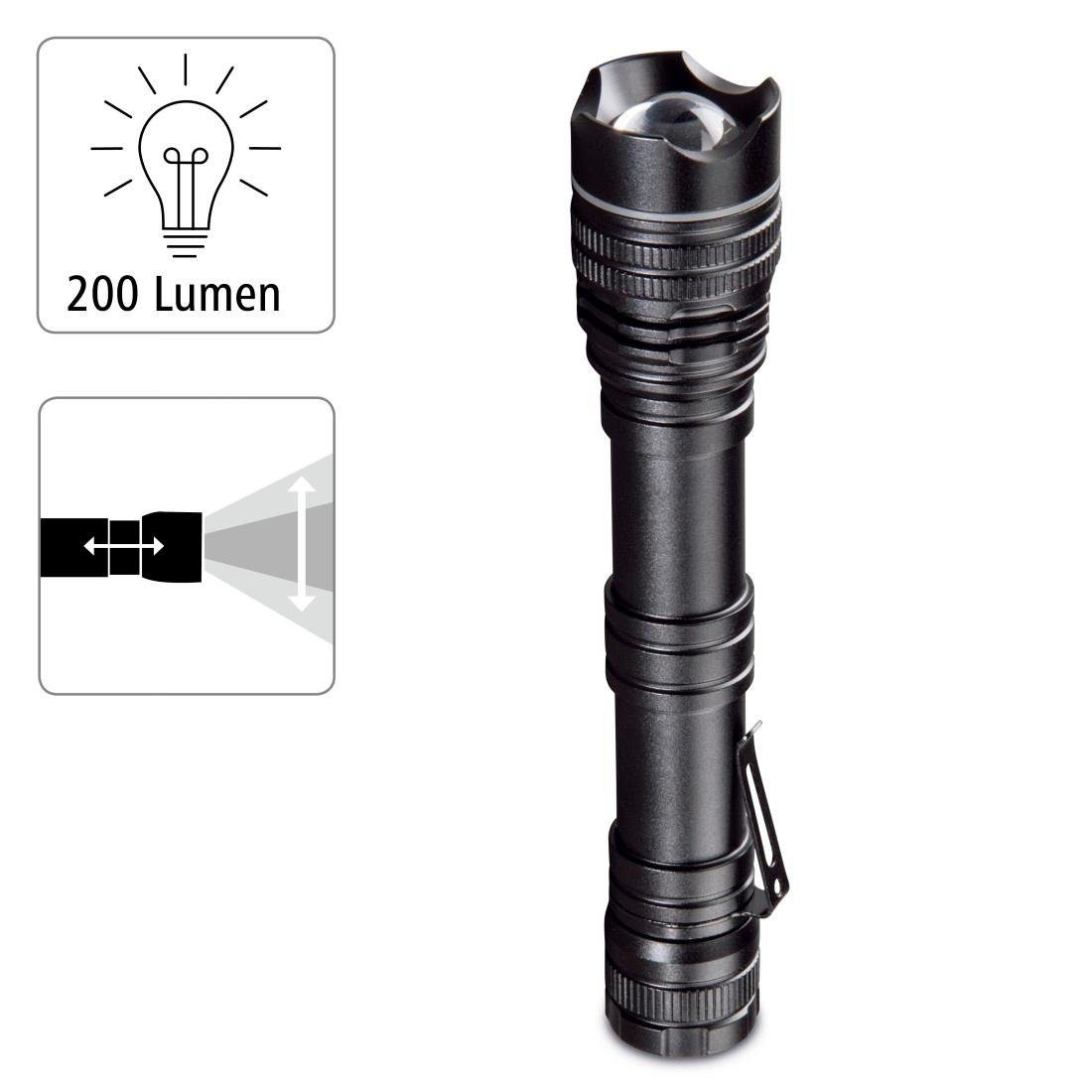 - 2 Taschenlampe 200 Outdoor Lumen: Mignon 200 - - LED-Farbe: LED AA Clip, Max. mit LED Taschenlampe Lichtmodi, Batterien Lumen, 3 Hama Weiß