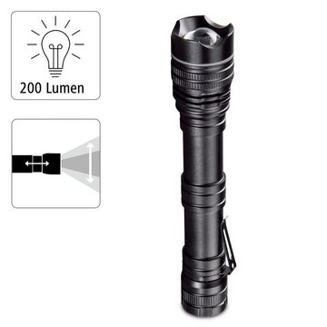 Hama LED Taschenlampe LED Taschenlampe Outdoor mit Clip, 200 Lumen, 3 Lichtmodi, - LED-Farbe: Weiß - Max. Lumen: 200 - 2 AA Mignon Batterien