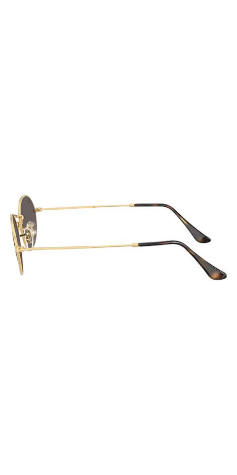 Ray-Ban Sonnenbrille Ray-Ban Oval Flat Lenses Sonnenbrille Gold Grau Metall Unisex