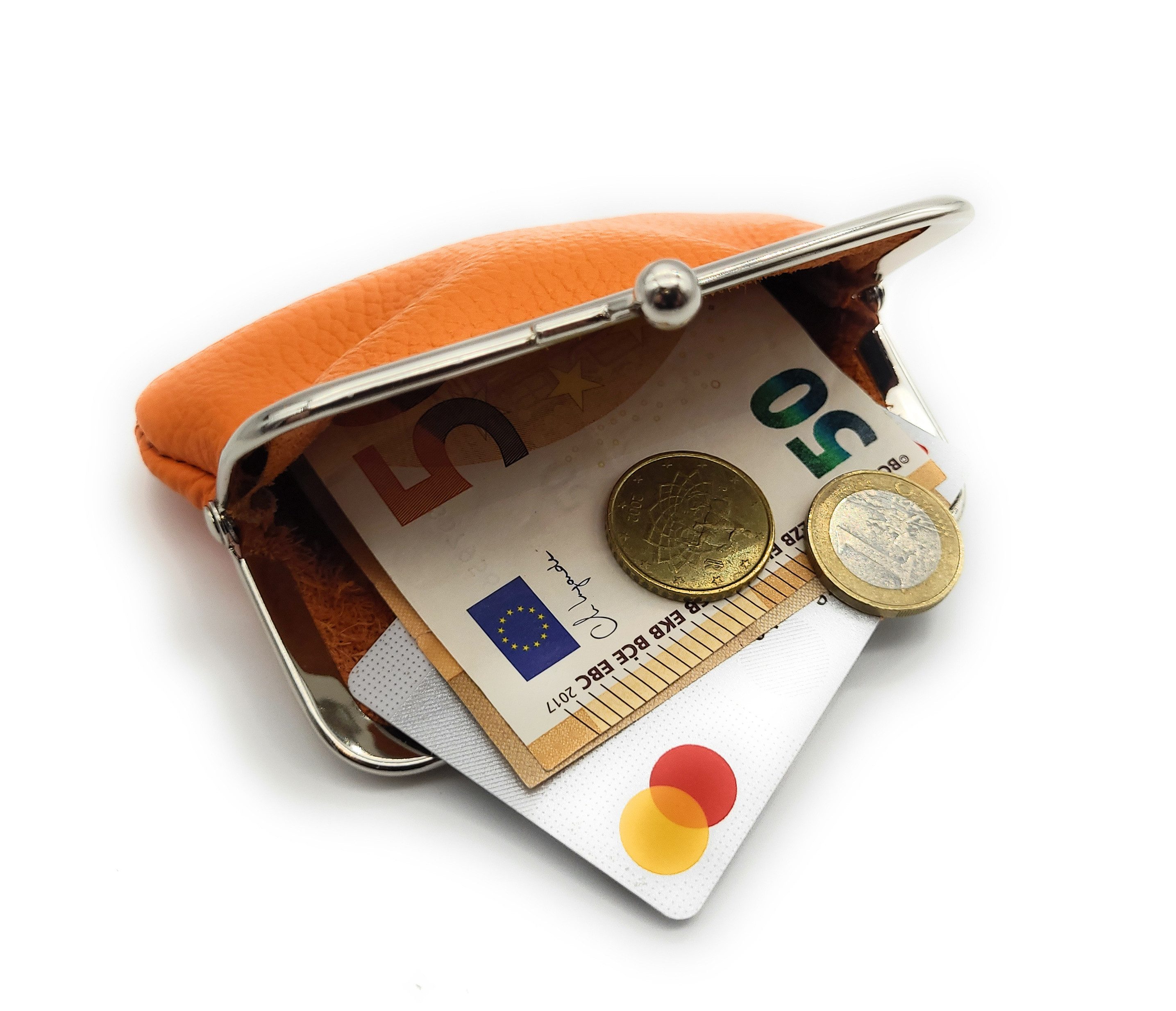 Lemasi Mini Geldbörse Bügelbörse Rindleder Made in Italy kompakt vielseitig Geldbeutel