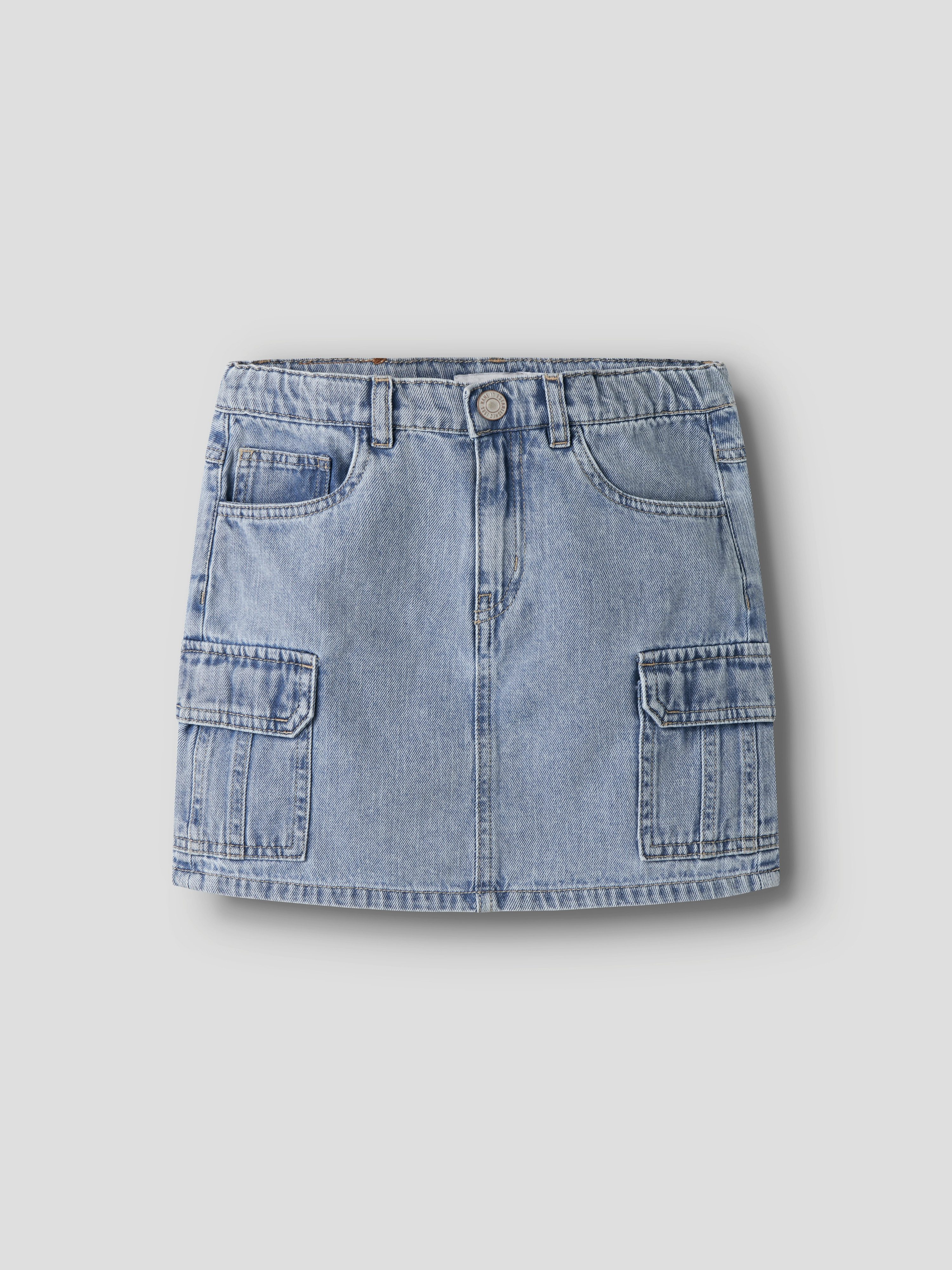 Name It Jeansrock NKFMELLA DNM CARGO SKIRT 2288-OV D Baumwolle, Cargotaschen, Used Look