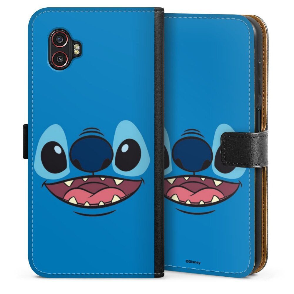 DeinDesign Handyhülle Lilo & Stitch Disney Offizielles Lizenzprodukt Stitch Closeup, Samsung Galaxy XCover 6 Pro Hülle Flip Case Klapphülle