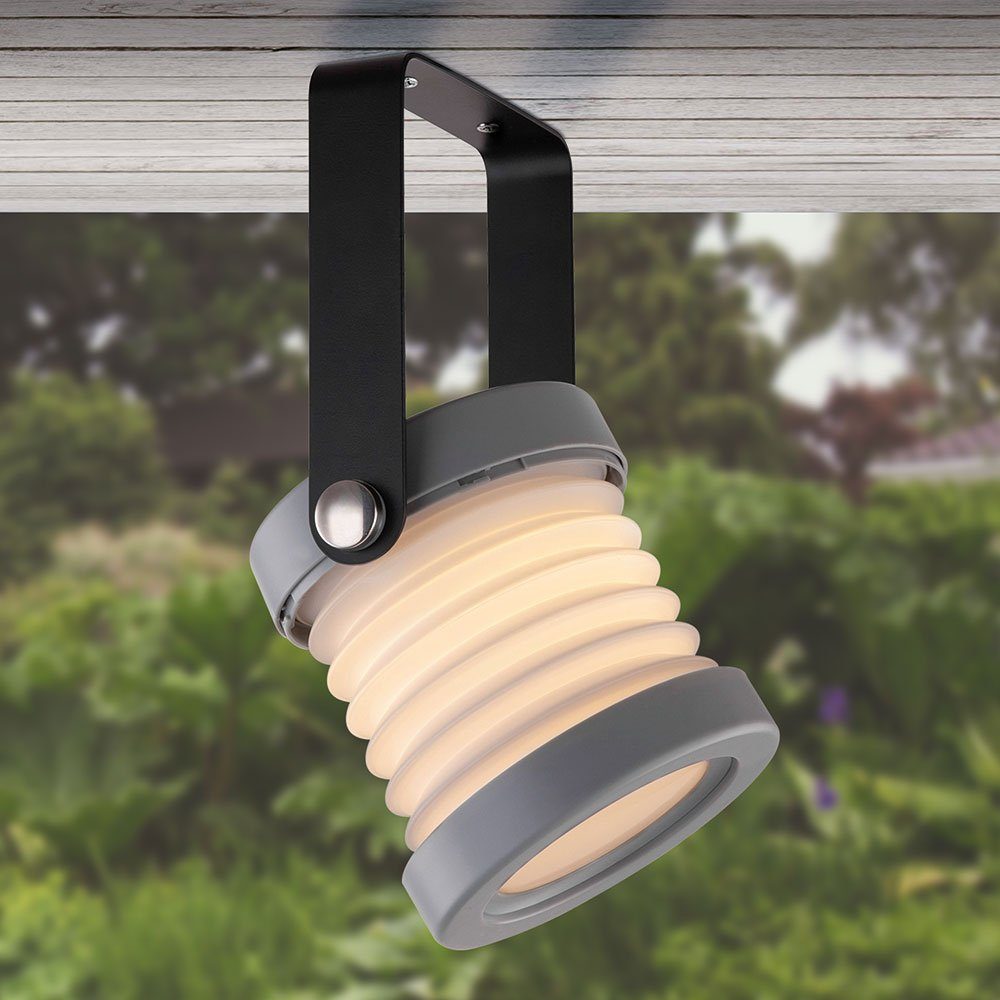 Außenleuchte Deckenlampe fest etc-shop verbaut, Außen-Deckenleuchte, Warmweiß, Solarlampe LED-Leuchtmittel Balkonlampe Spotstrahler schwarz