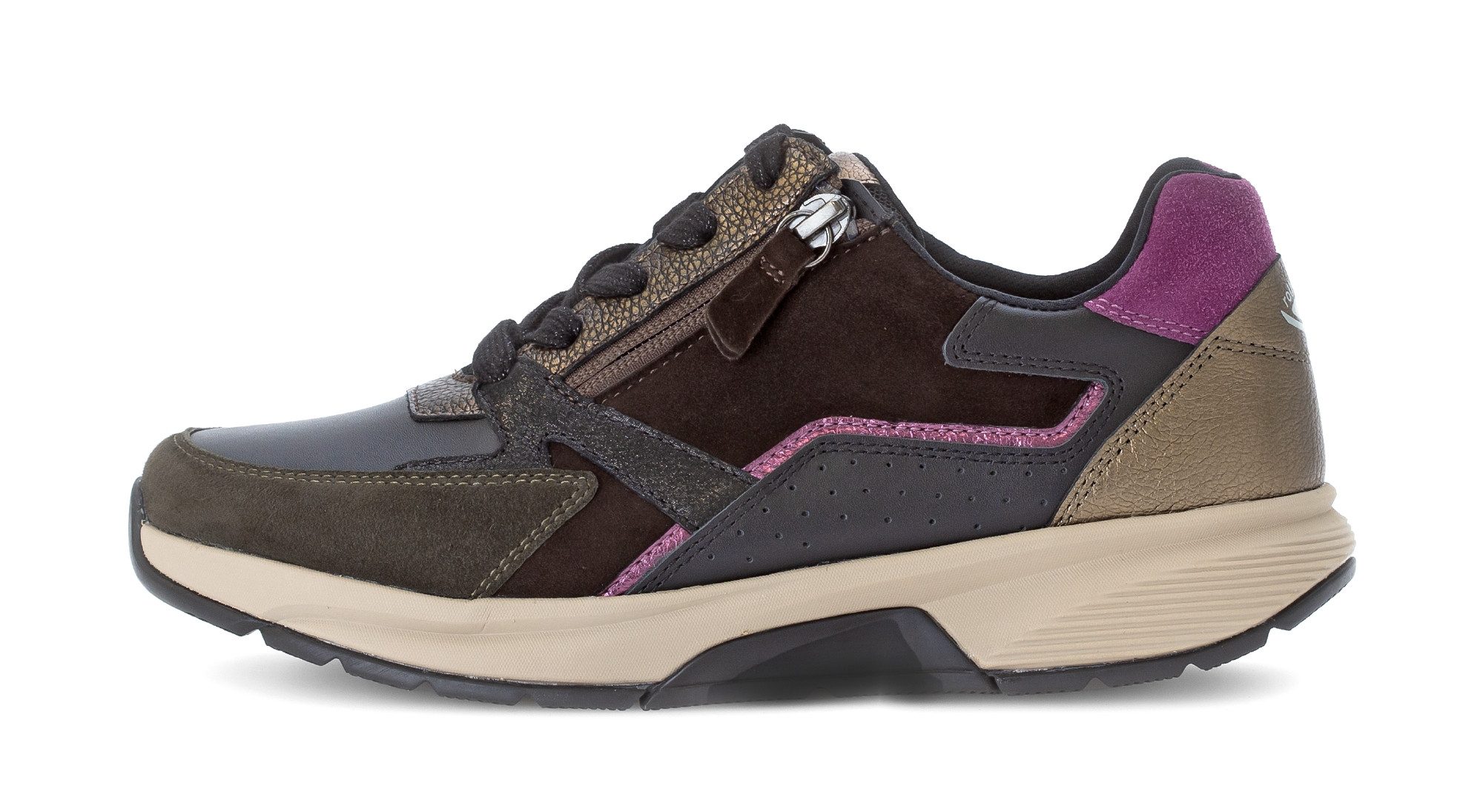 rollingsoft Keilsneaker, Schnürer, Halbschuh, Freizeitschuh mit zusätzlichem Reißverschluss