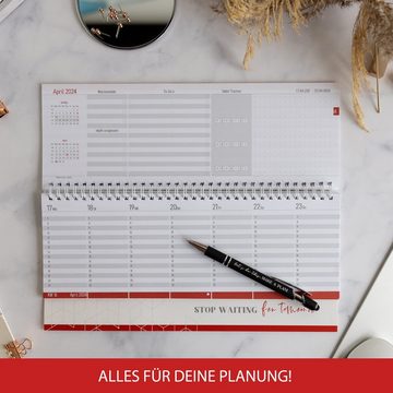 TOBJA Wandkalender Tischkalender 2024 Weekly Planner, Tischkalender Quer Wochenplaner 2024